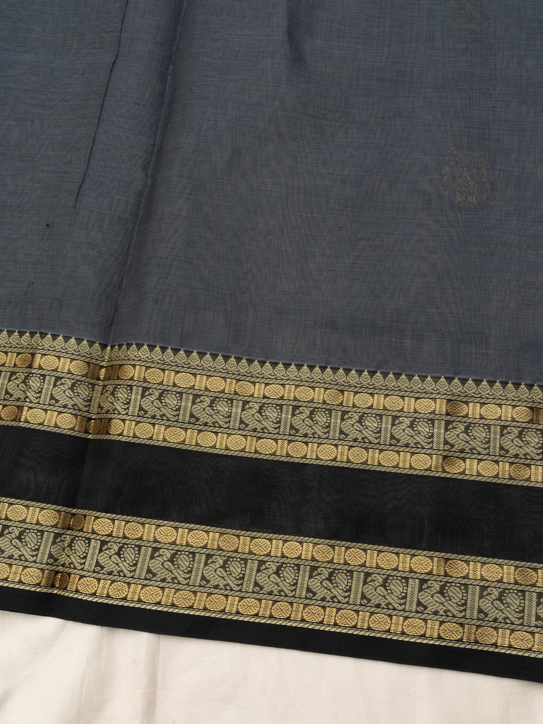 Grey jodi kili rettapet border/ Silk Cotton Saree CLSA10190