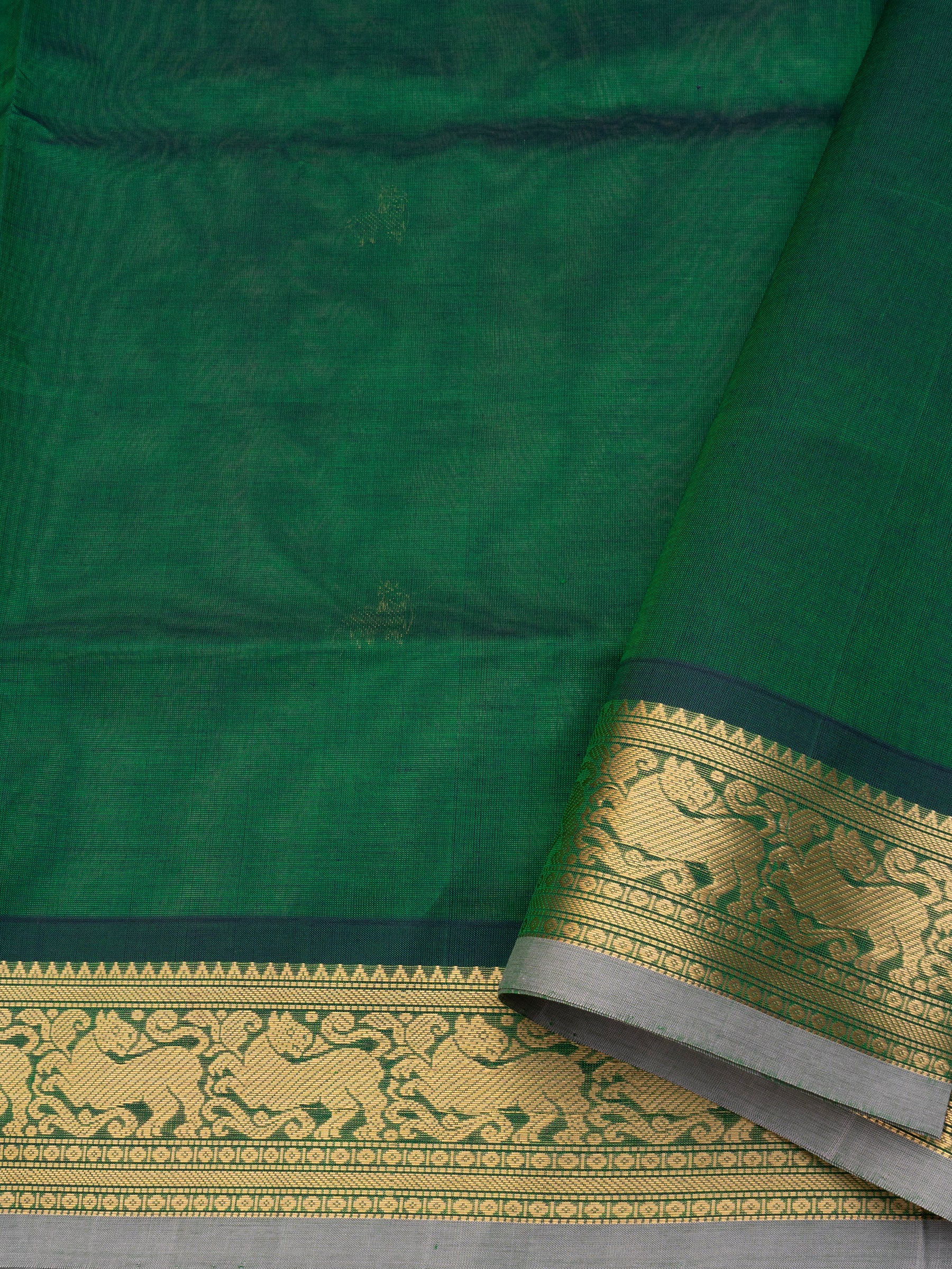 Green maan butta/ Silk Cotton Saree CLSA10192