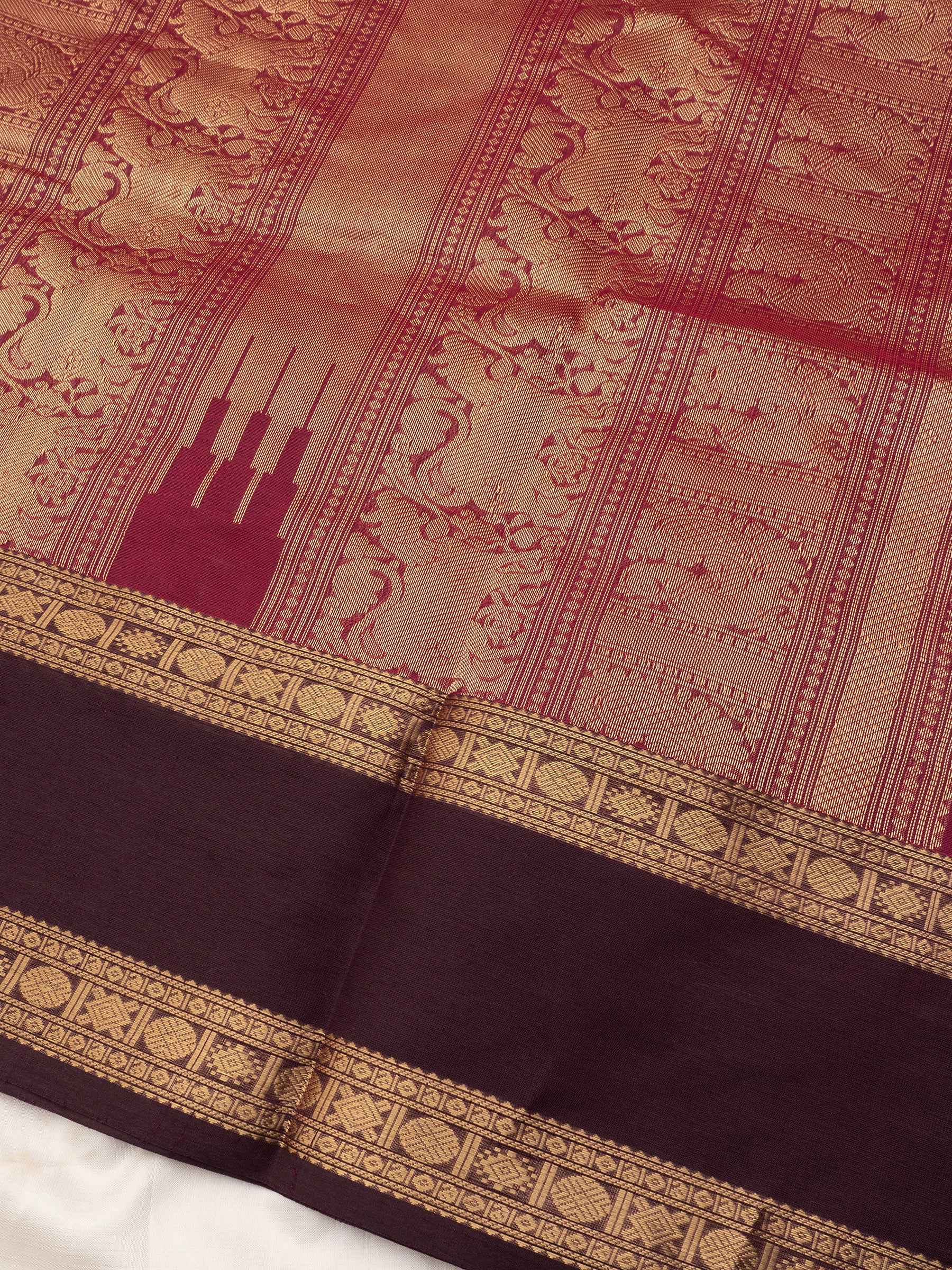 Deep red killi butta / Silk Cotton Saree CLSA10242