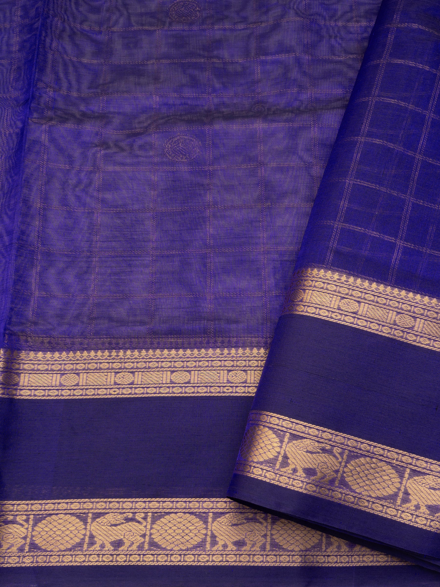 Deep blue kattam butta / Silk Cotton Saree CLSA10259