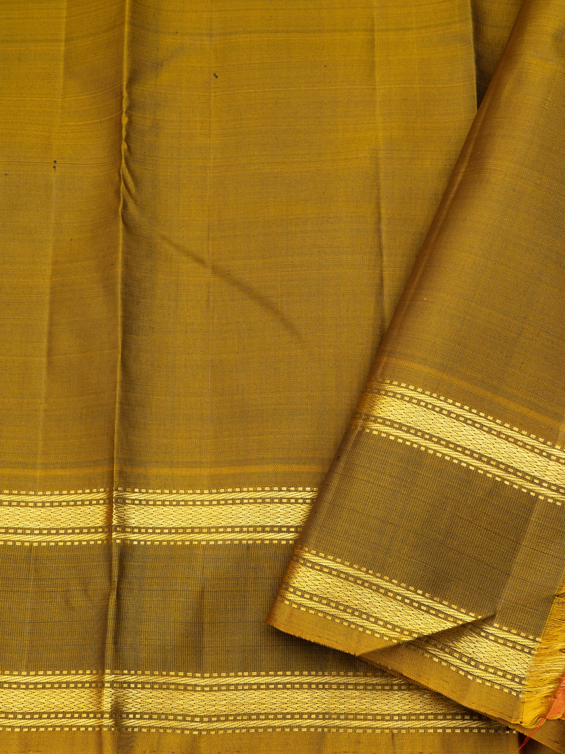 Green and mustard rettapet border/Arani Silk Saree CLSA10840