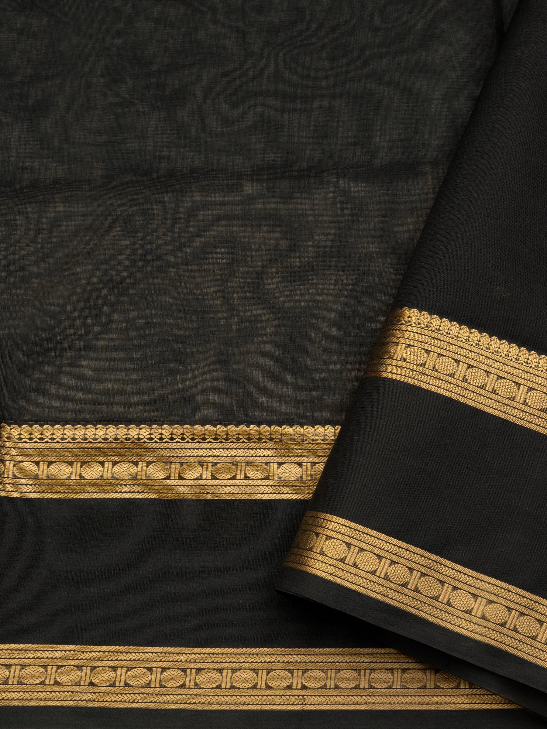 Black rettapet border butta / Silk Cotton Saree CLSA10893