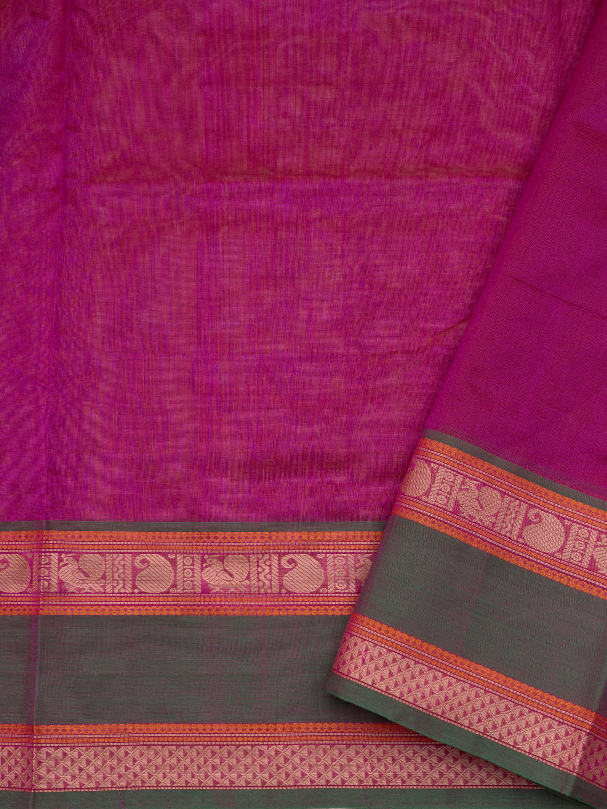 Pink kattam rettapet border/ Silk Cotton Saree CLSA11838