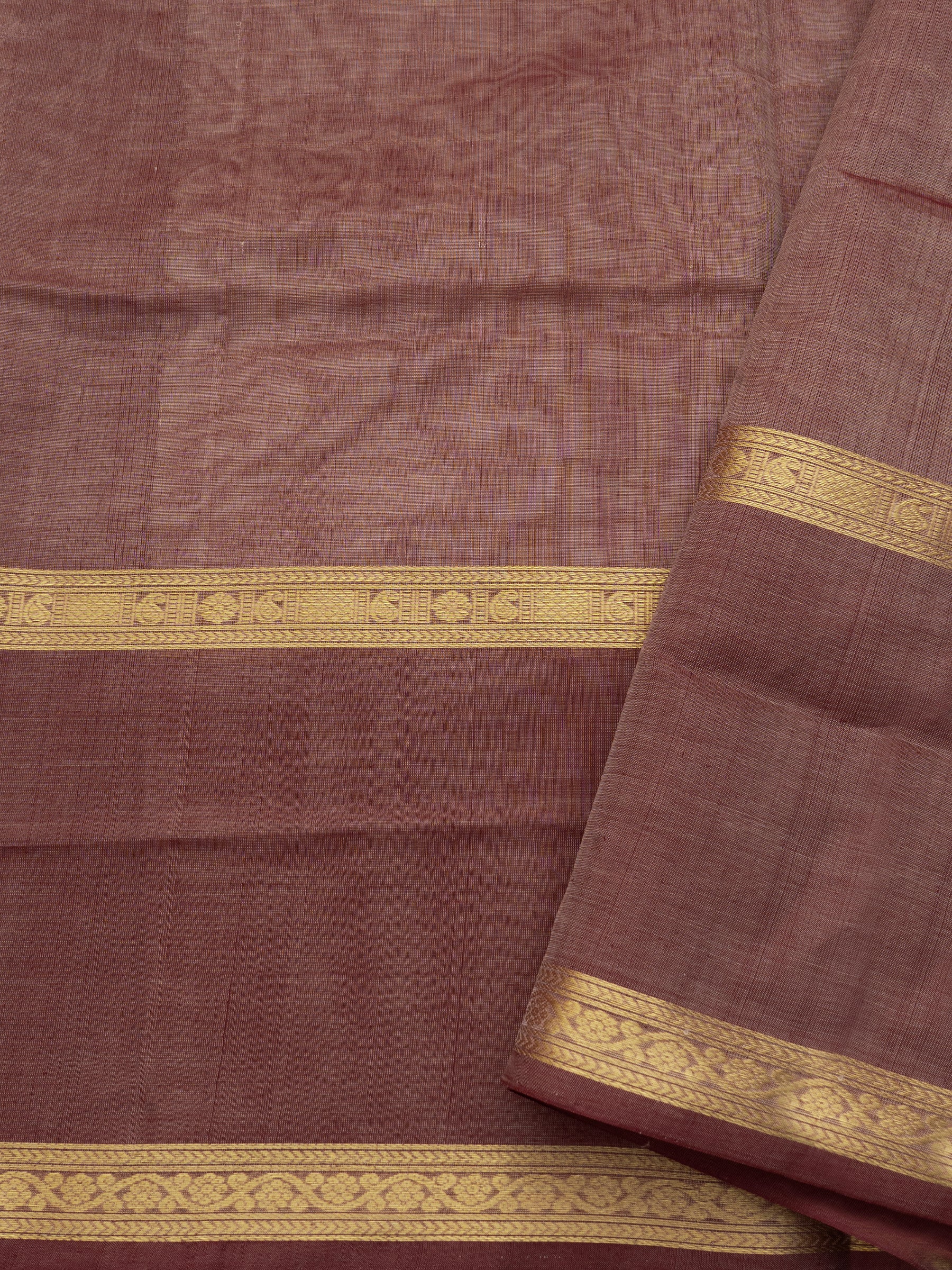 Mauve kattam rettapet border/ Silk Cotton Saree CLSA1430