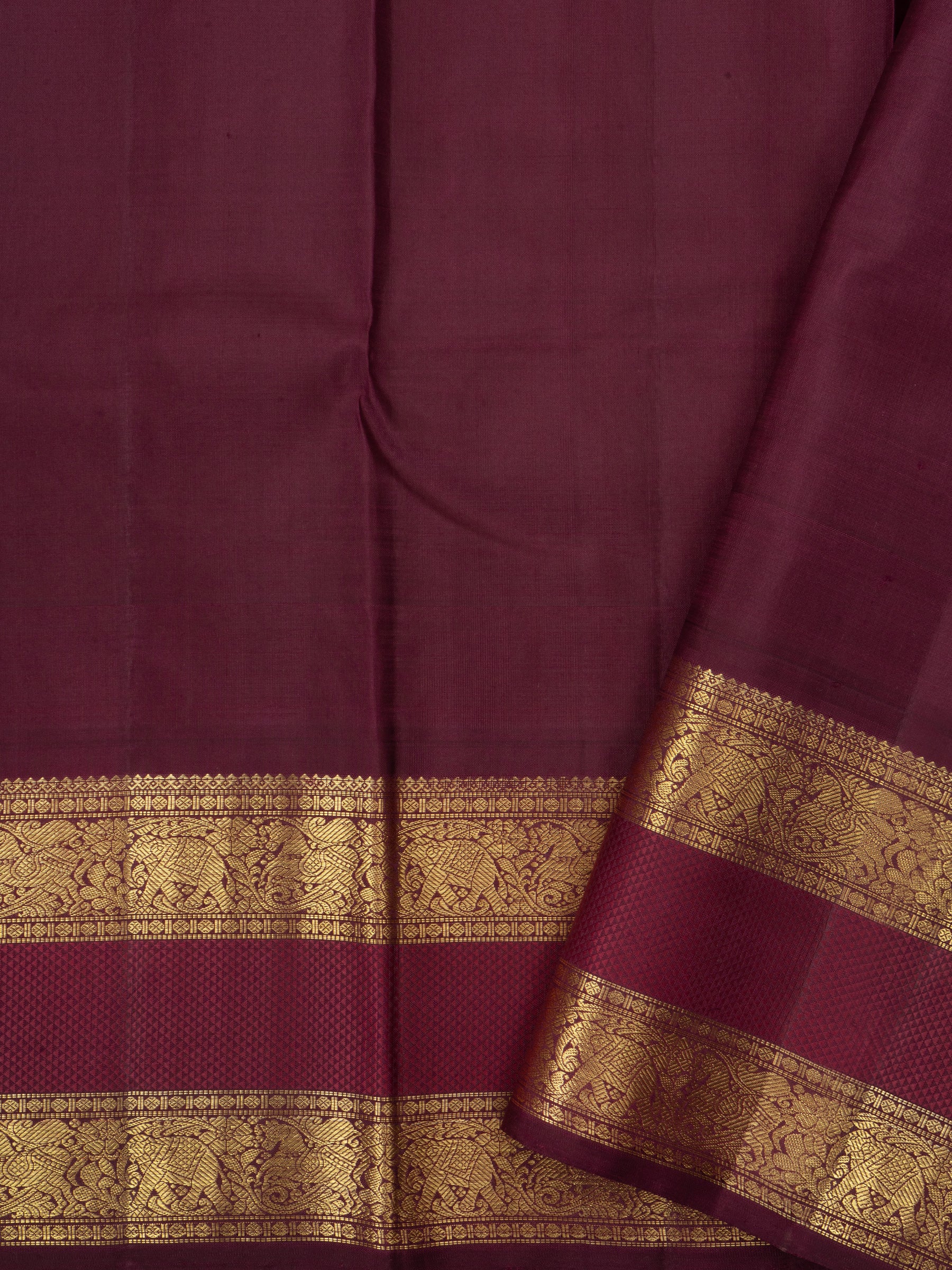 Golden mustard yellow and araku rettapet border kai korvai/ Kanjipuram silk Saree CLSA177