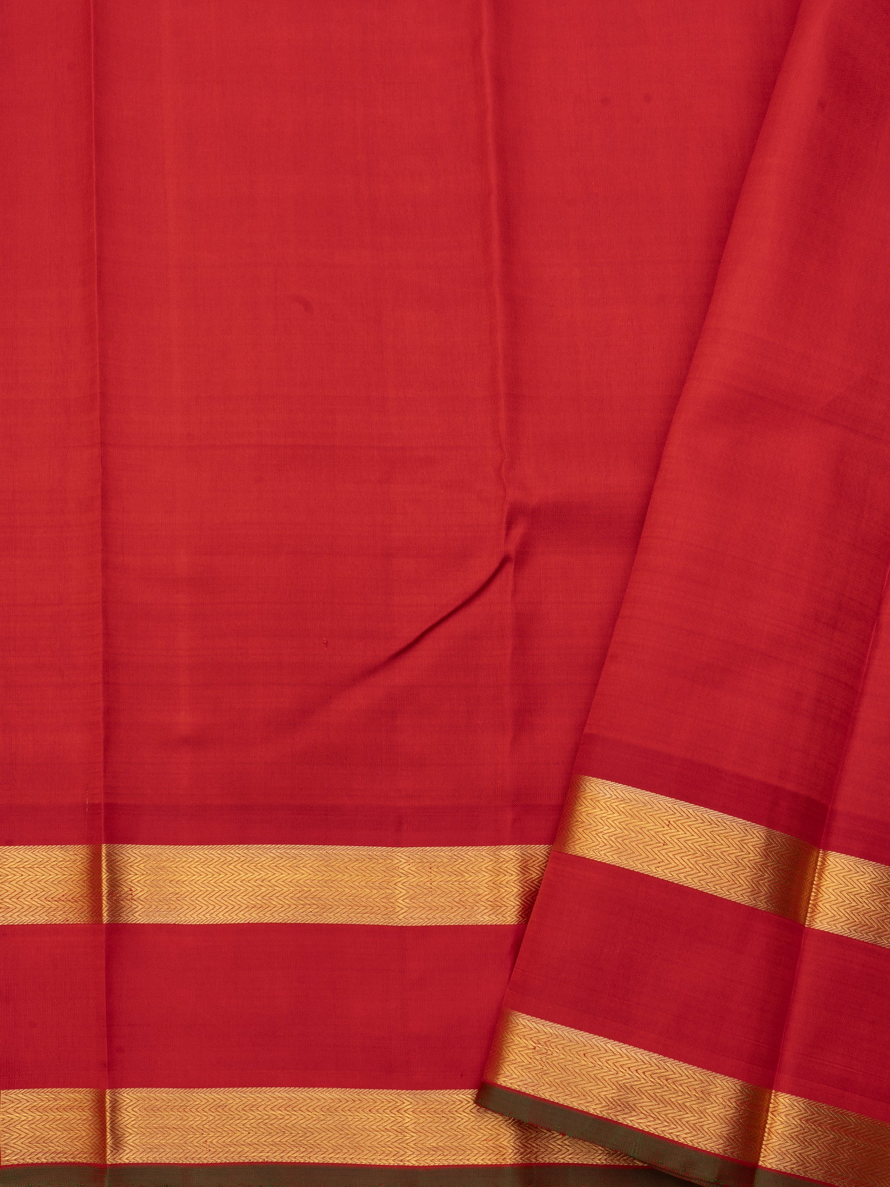 Ms blue veldhari and red rettapet kai korvai/ Kanjipuram silk Saree CLSA221