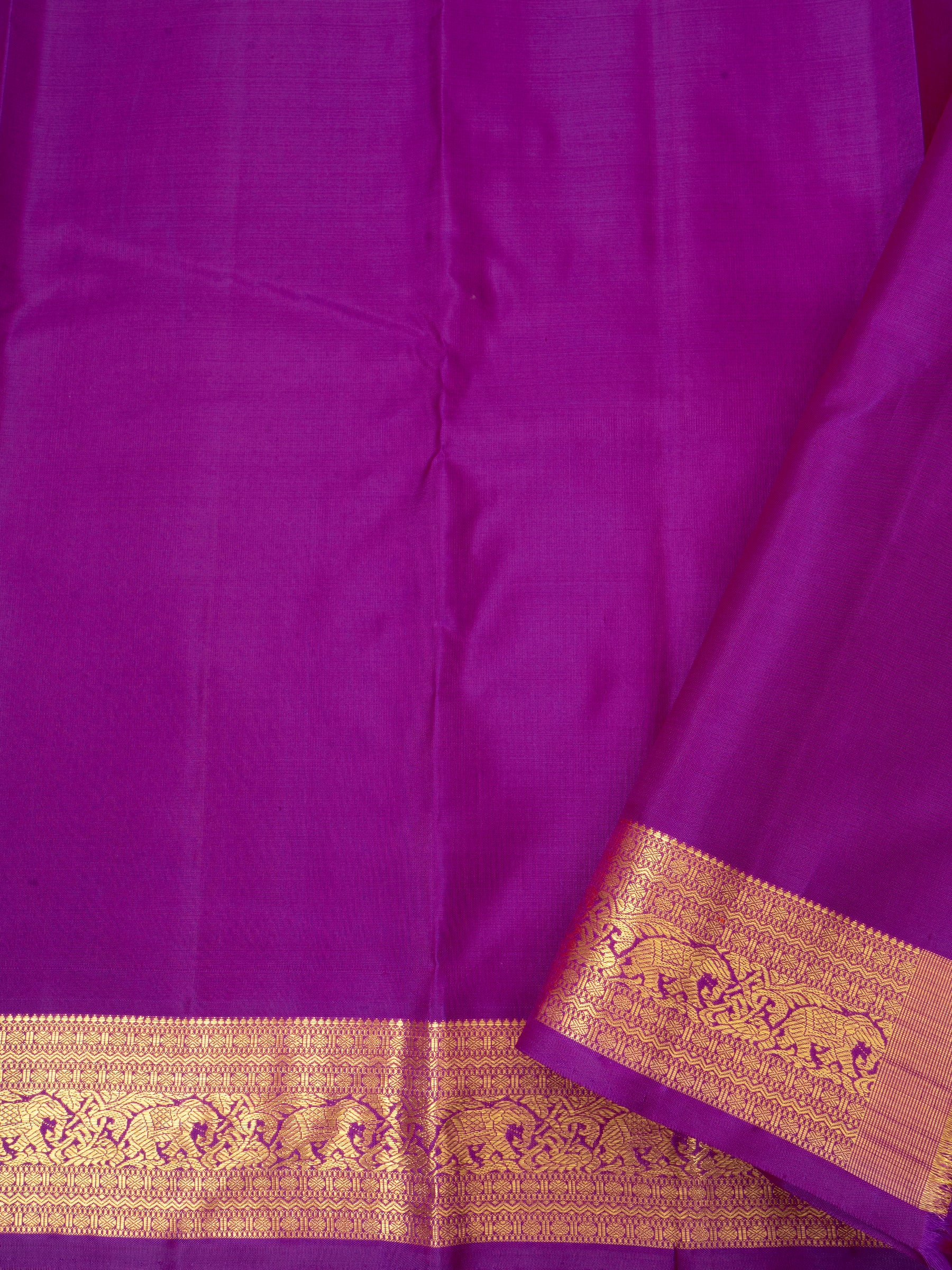 Magenta pink geeti border/Kanjipuram silk Saree