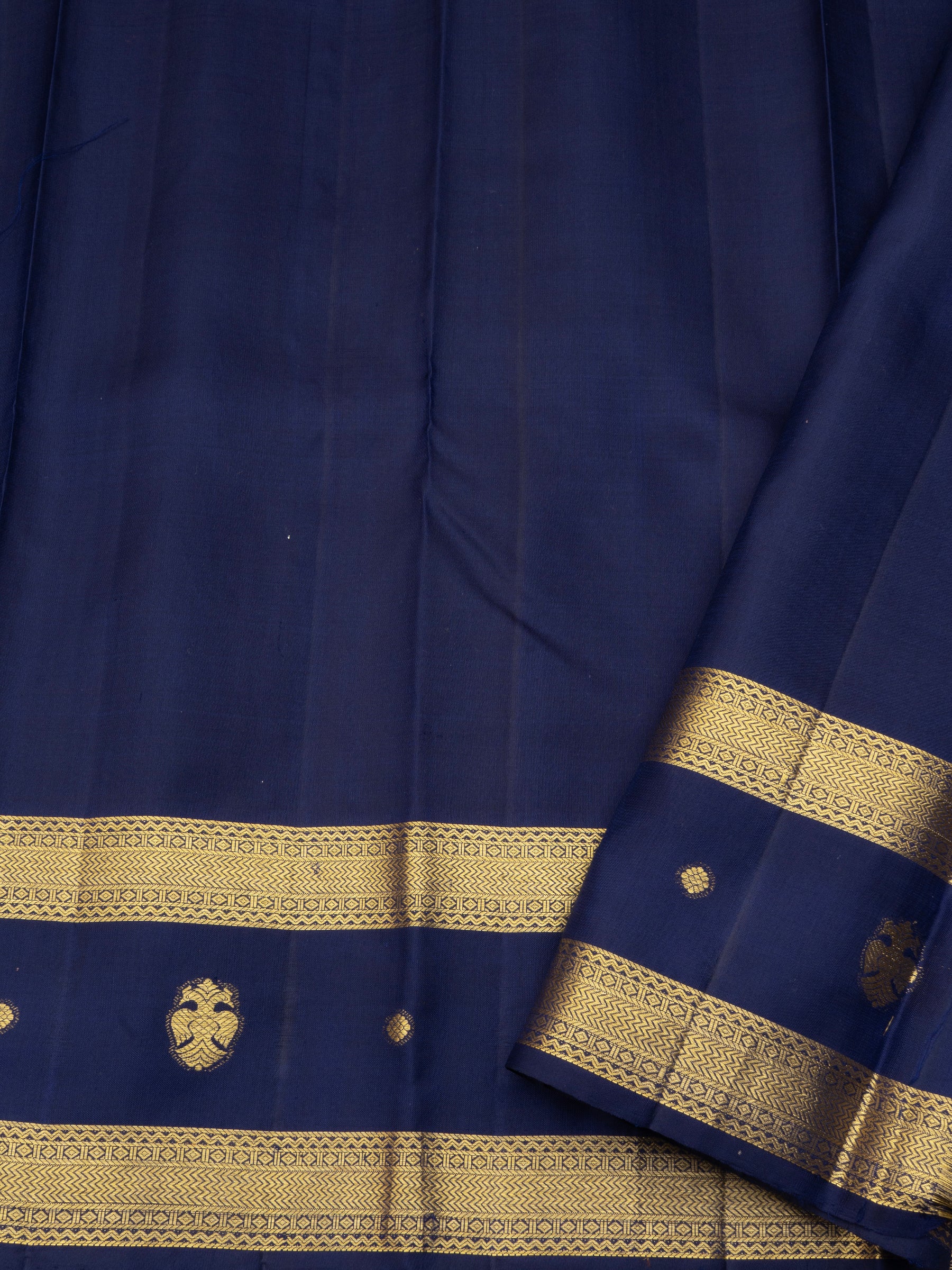 Deep red and blue rettapet border butta / Arani Silk Saree CLSA5581