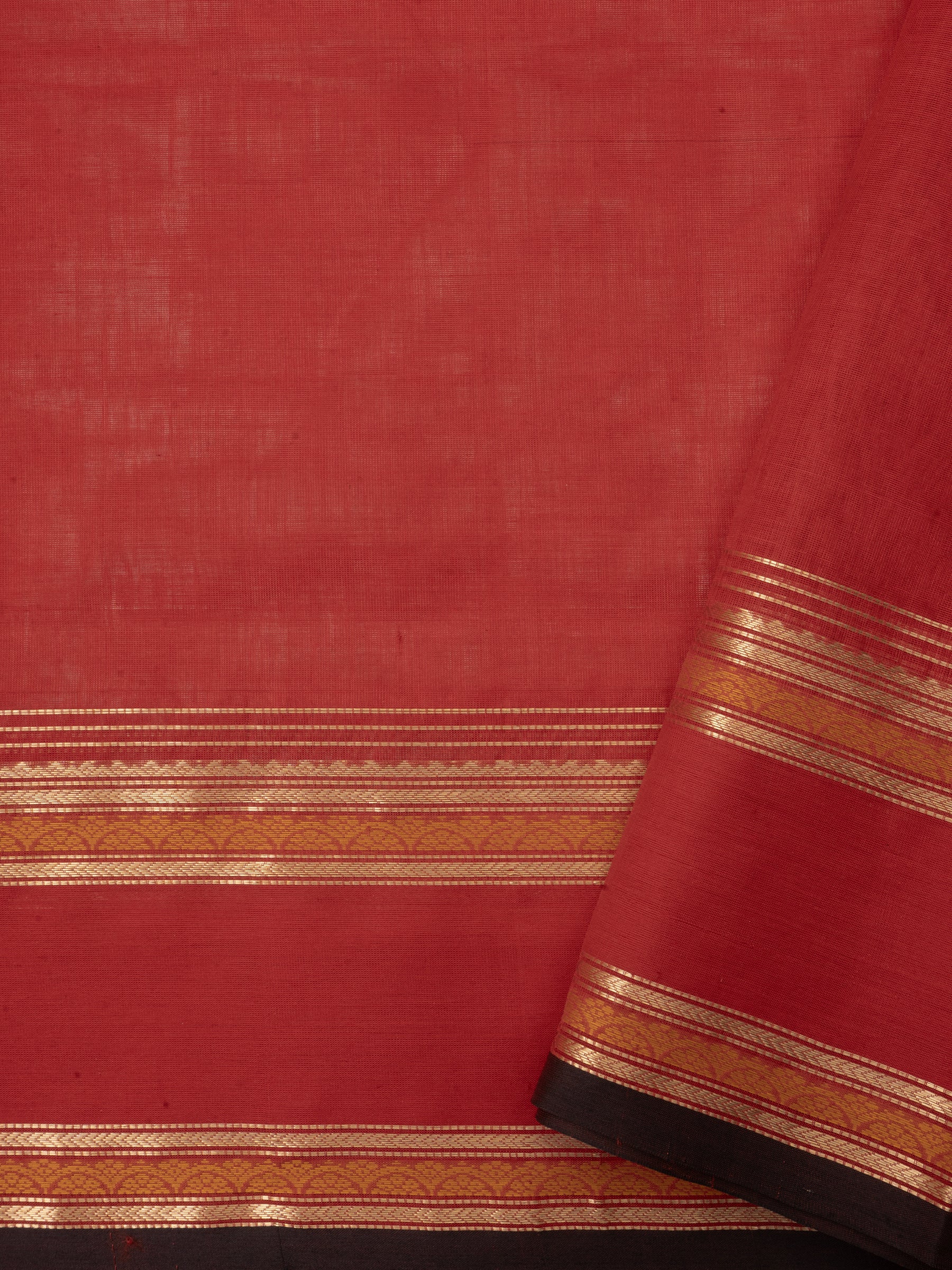 Rust rettapet border / Silk Cotton Saree CLSA5981
