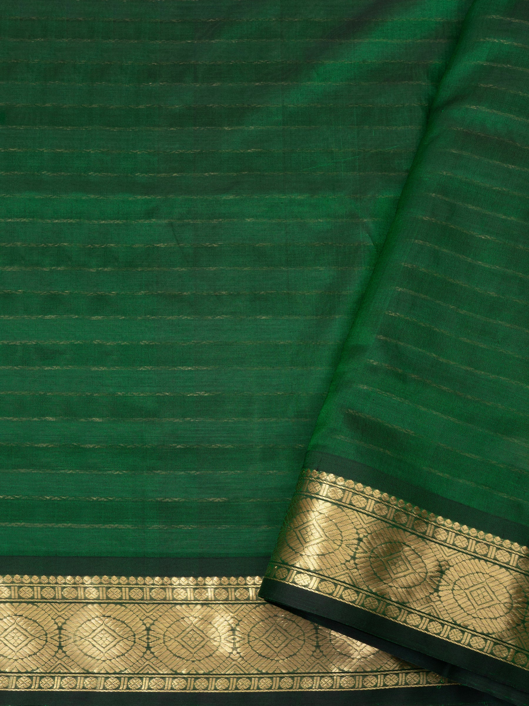 Green vintage veldhari / Silk Cotton Saree CLSA5989