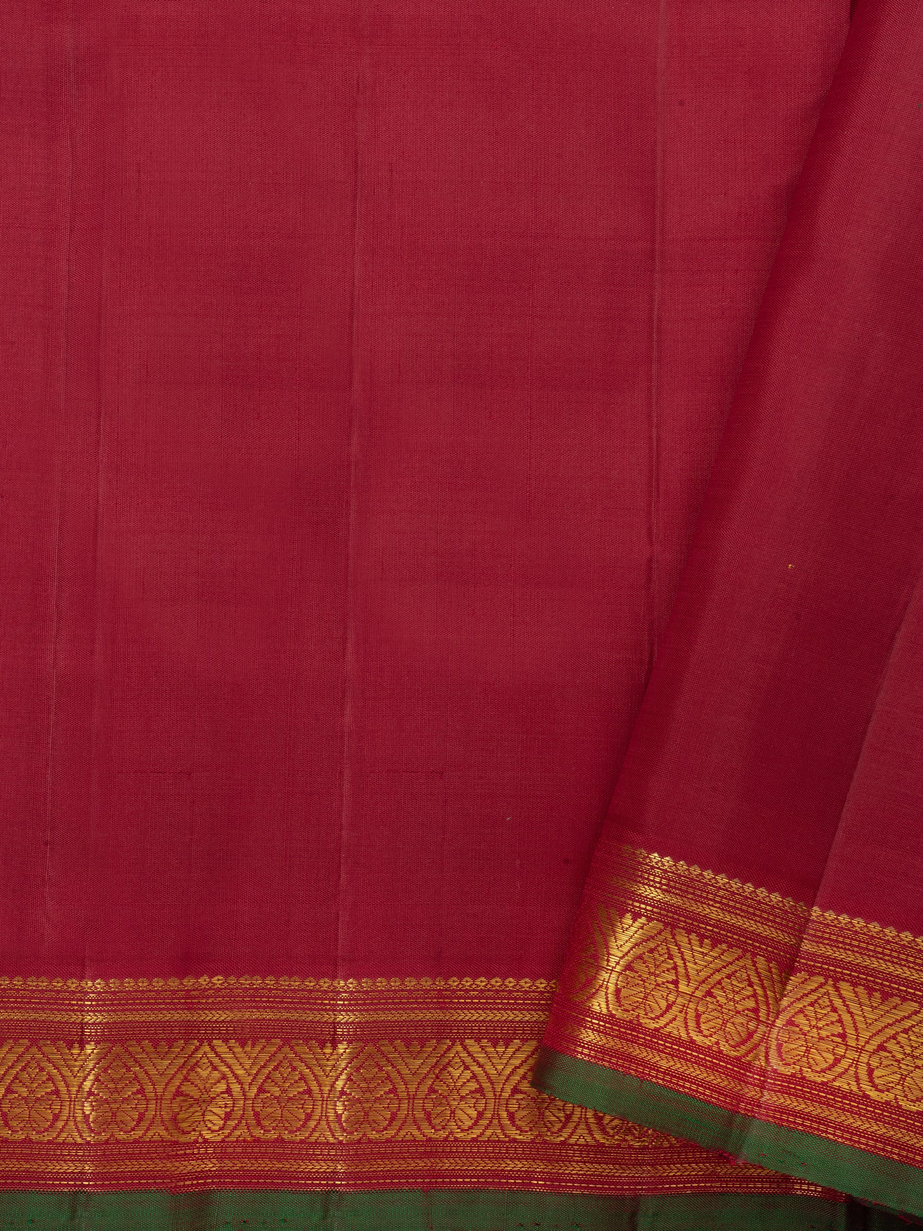 Simha and red small border/ Kanjivaram Silk Saree CLSA6368