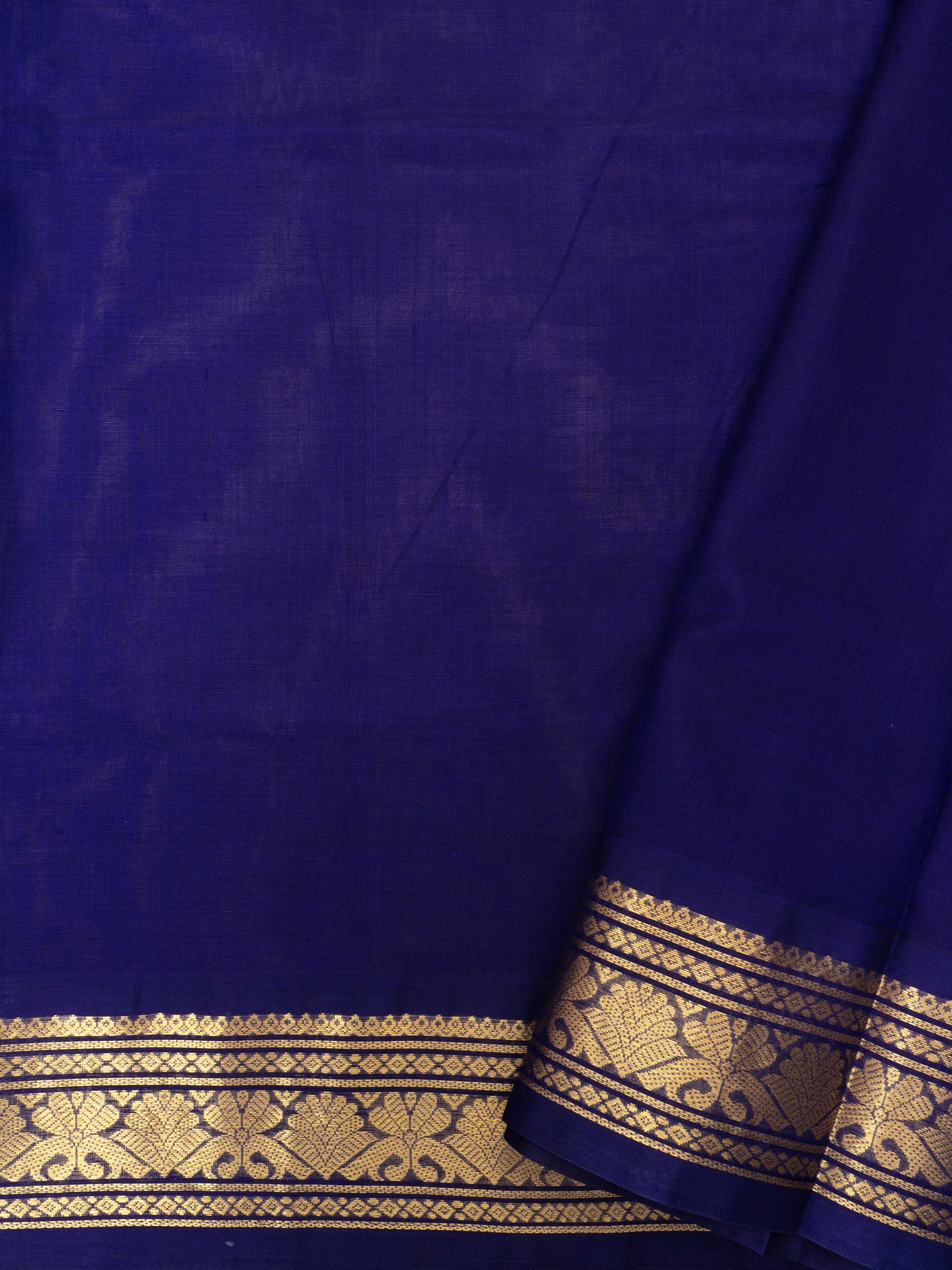 December poo and deep blue / Silk Cotton Saree CLSA9739