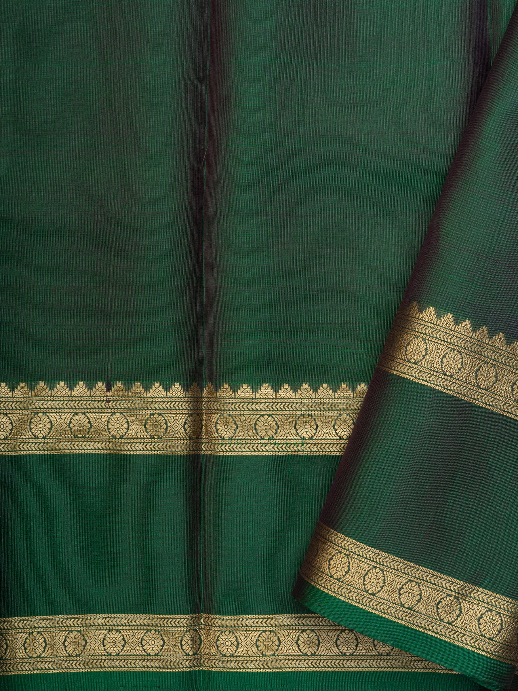 Deep purple and green rettapet border/ Special Edition Silk CLSA10163