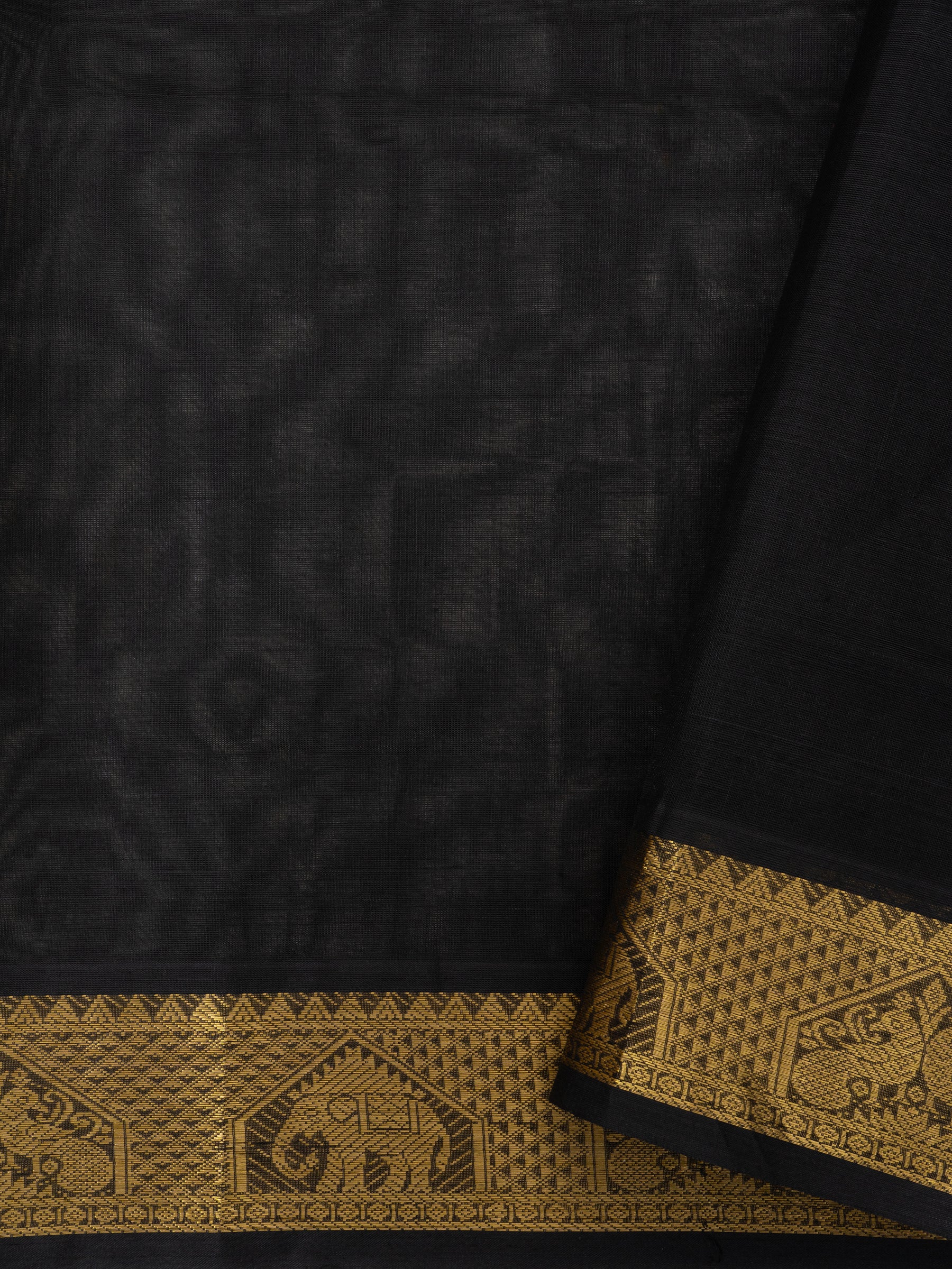 Olive green and black / Silk Cotton Saree CLSA6045