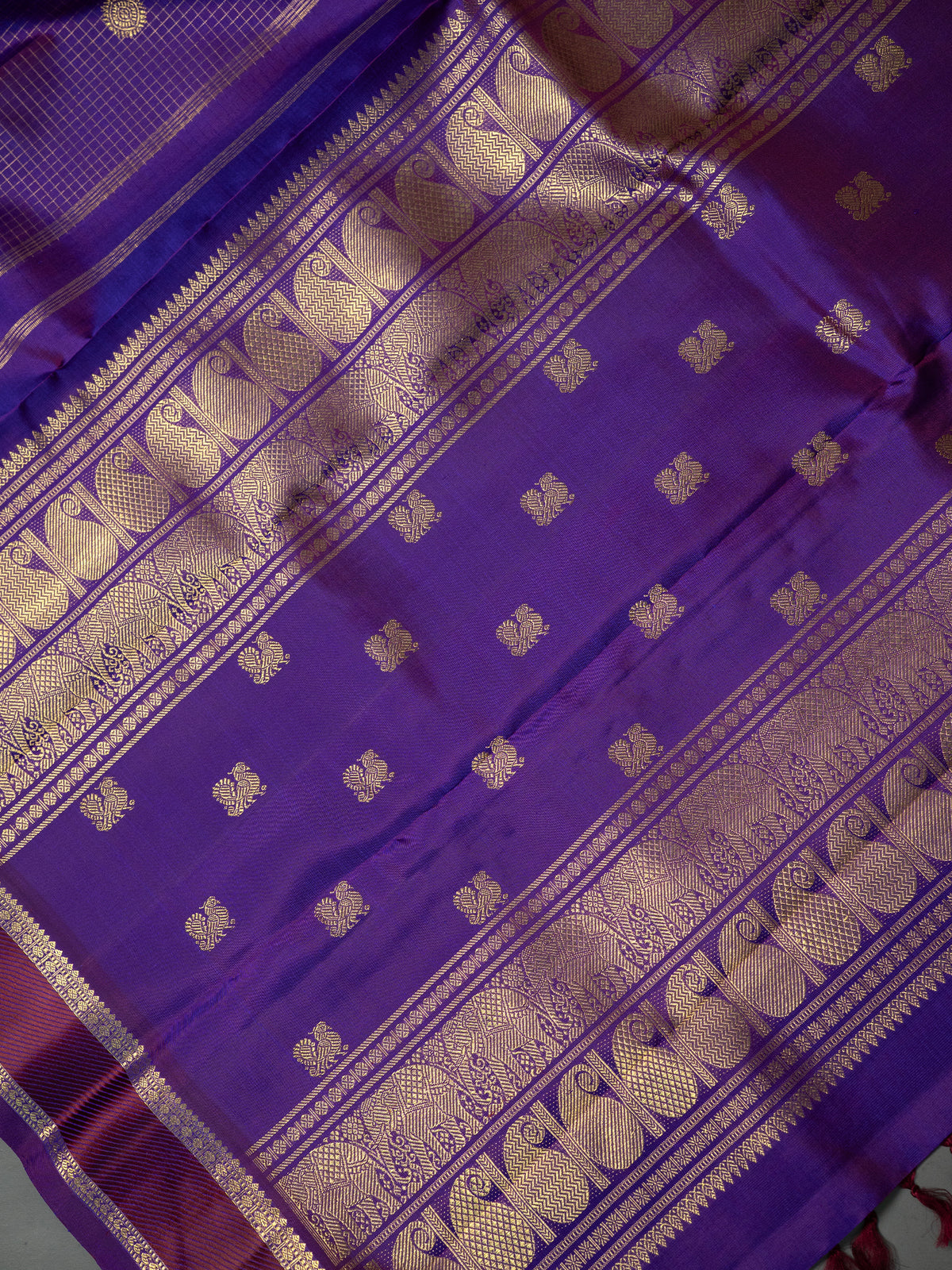 Brinjal vairaoosi Kattam Butta / Kanjipuram Silk Saree CLSA6772