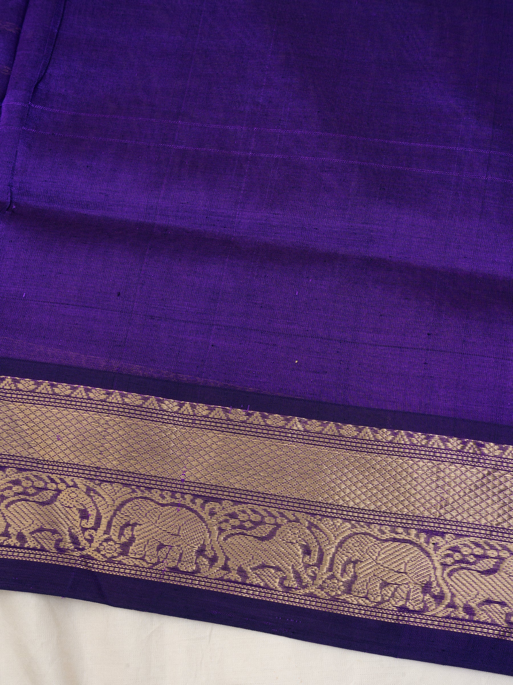 Violet komatha and annam bettu butta/ Silk Cotton Saree CLSA6820