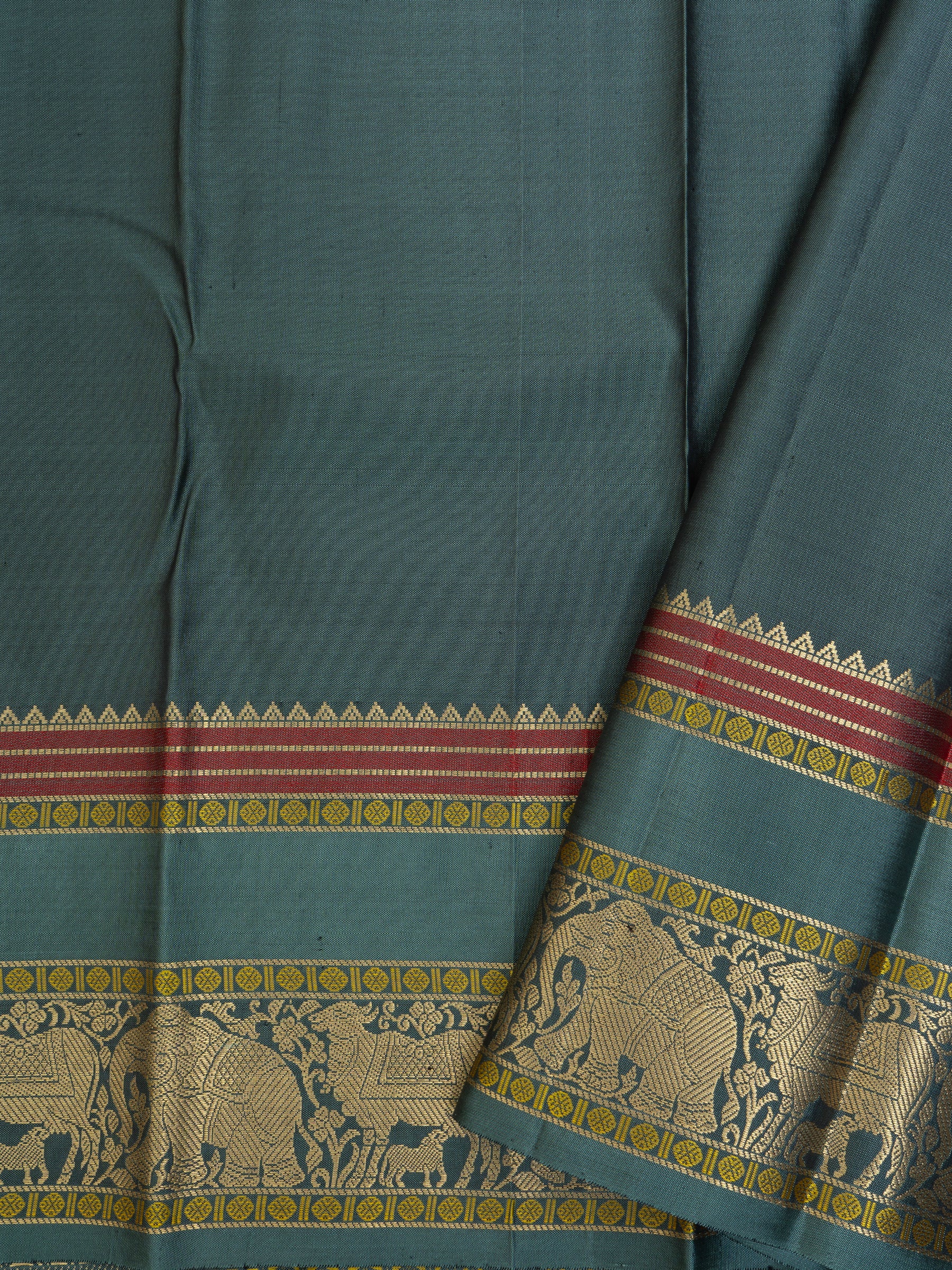 Mustard shot green unique pallu/ Special Edition Silk CLSA6950