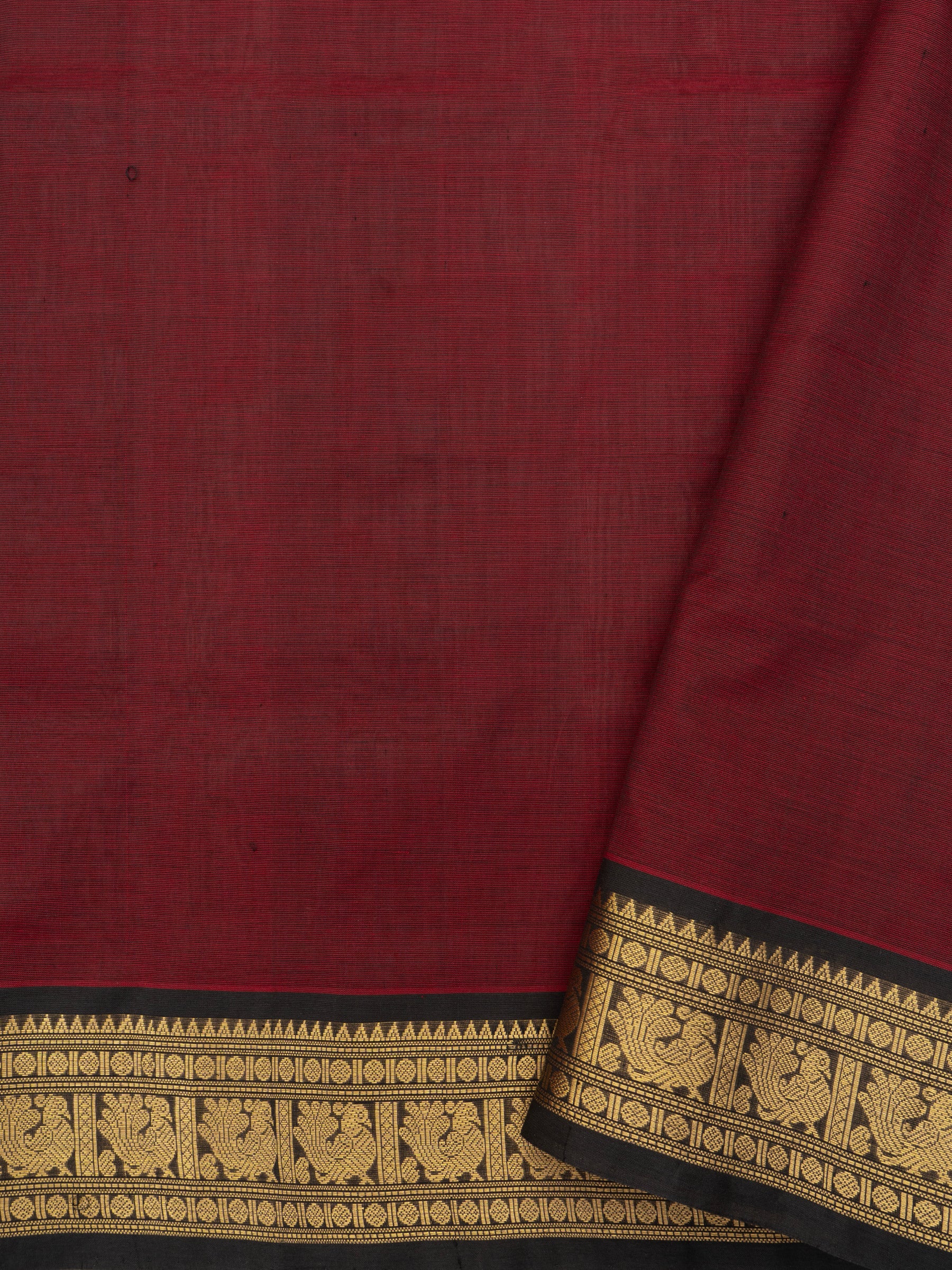 Deep Araku and black / Silk Cotton Saree CLSA7251