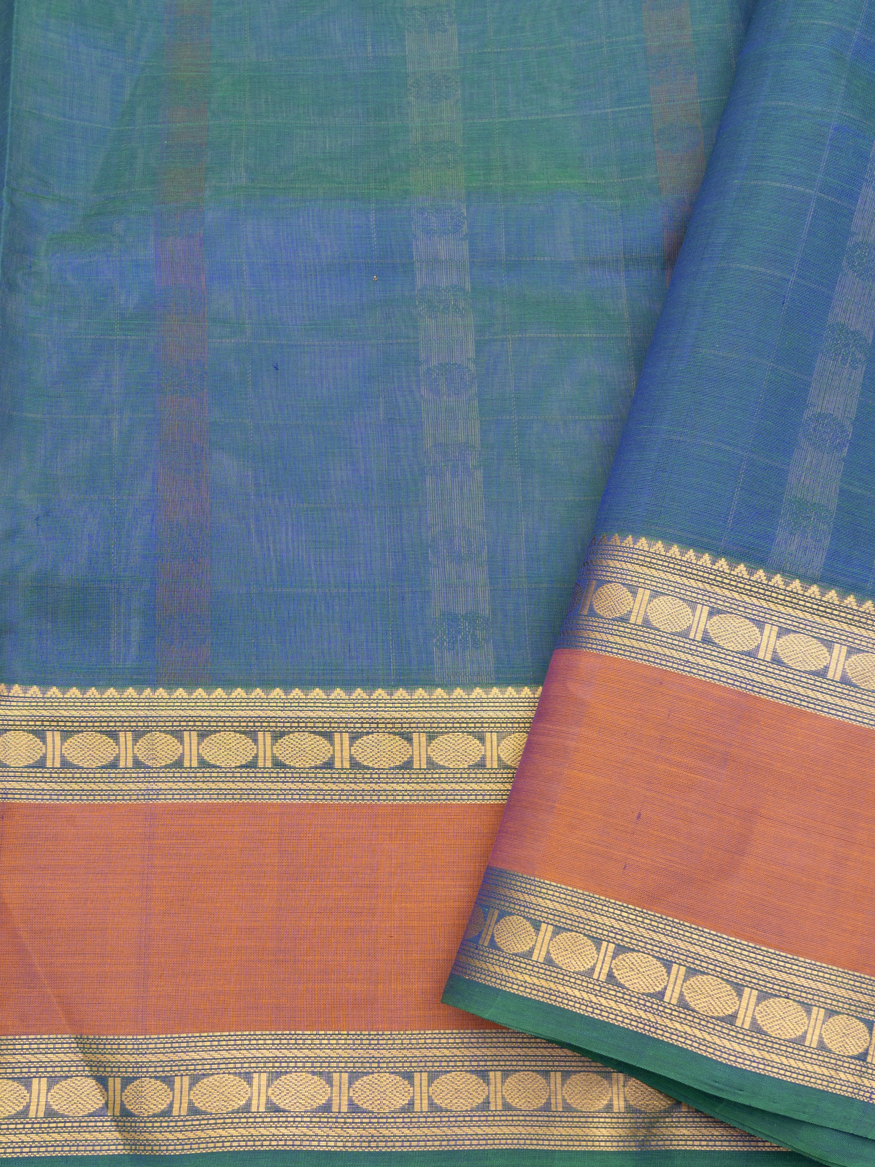 Mayilkazhuthu blue kattam multi butta / Silk Cotton Saree CLSA7315