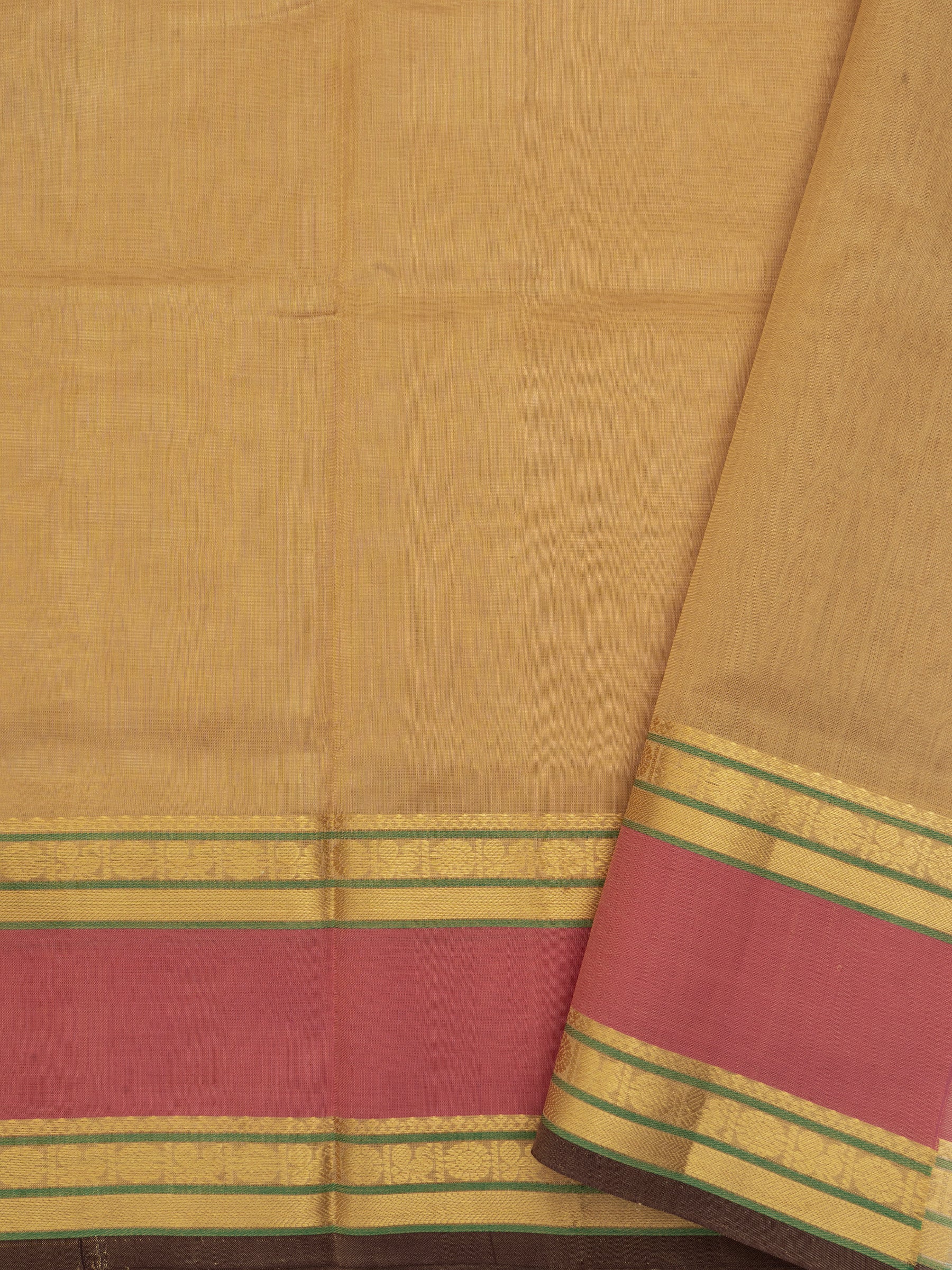 Beige kattam multi butta / Silk Cotton Saree CLSA7318