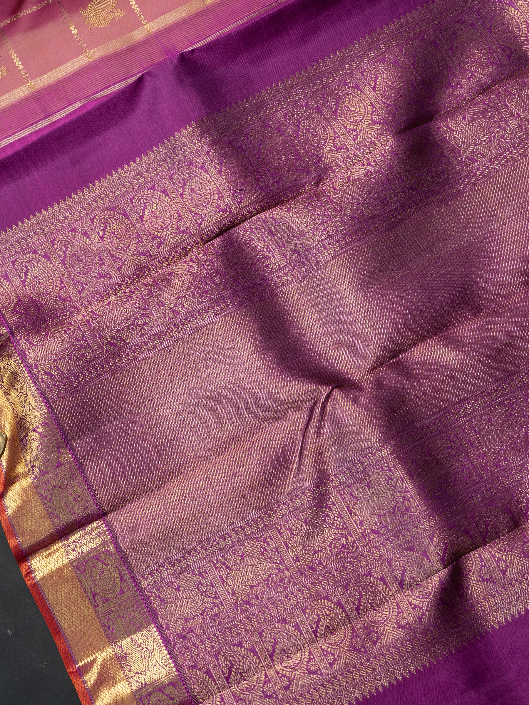 Double tone Zari Kattam Kanjipuram Silk Saree CLSA7504