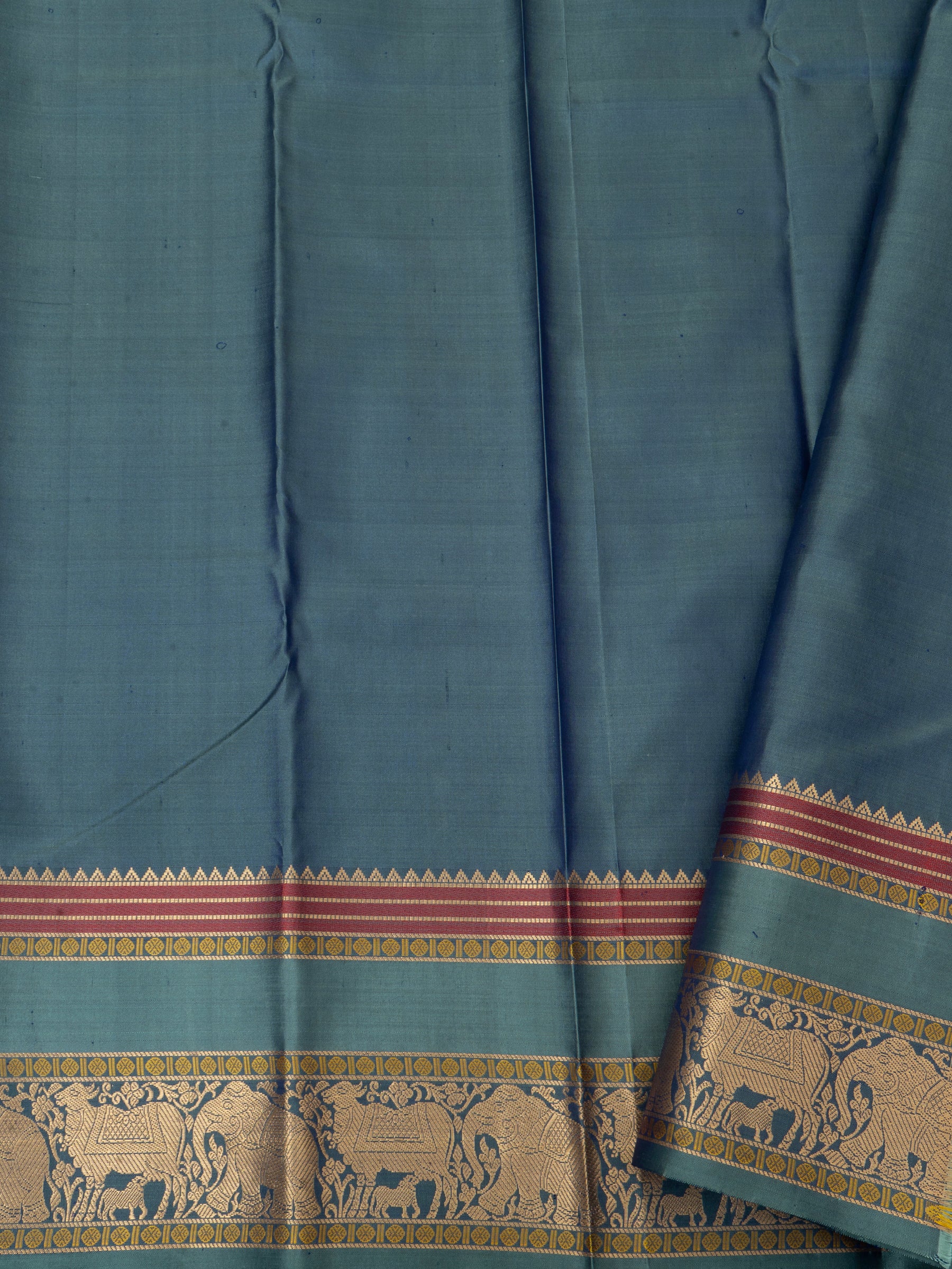 Deep blue and rama blue unique pallu / special edition kanjipuram silk CLSA6949