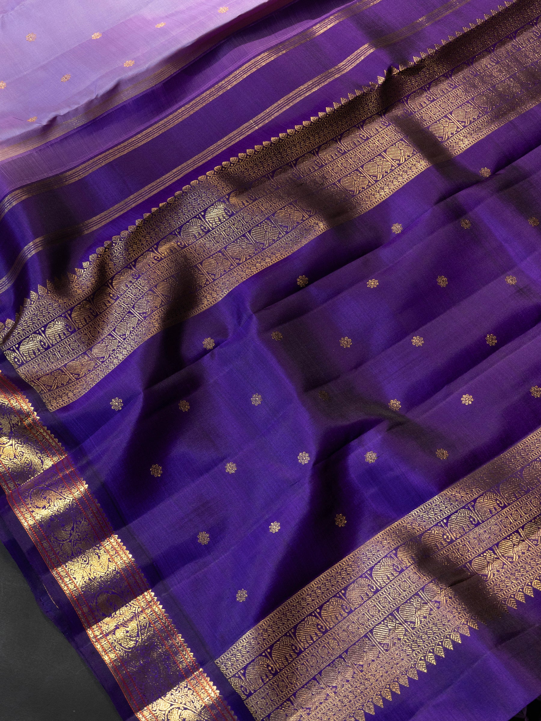 Lavender Kai Korvai. /Kanjipuram Silk Saree CLSA8458