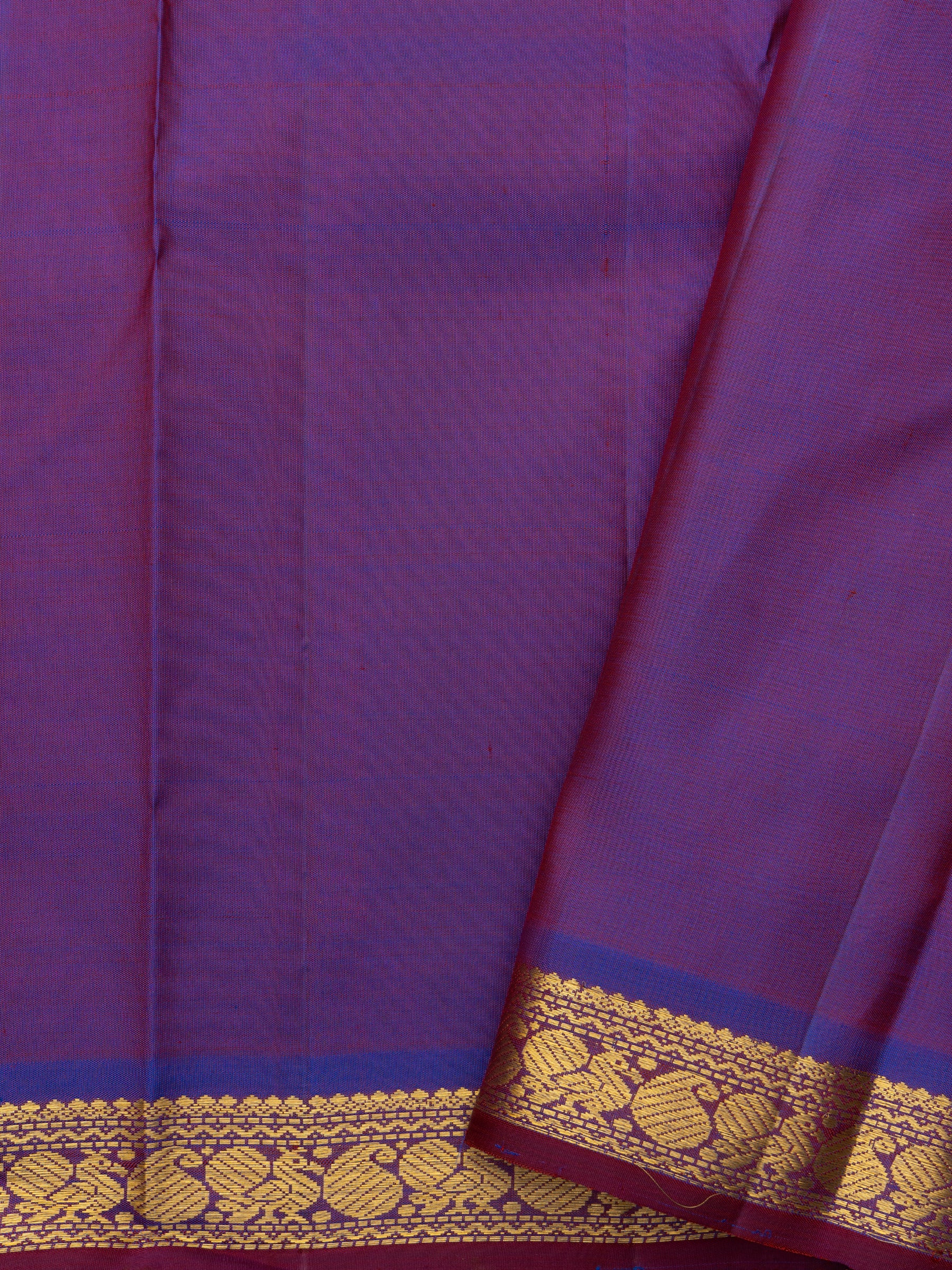 Mustard and purple small border / Arani Silk Saree CLSA9026