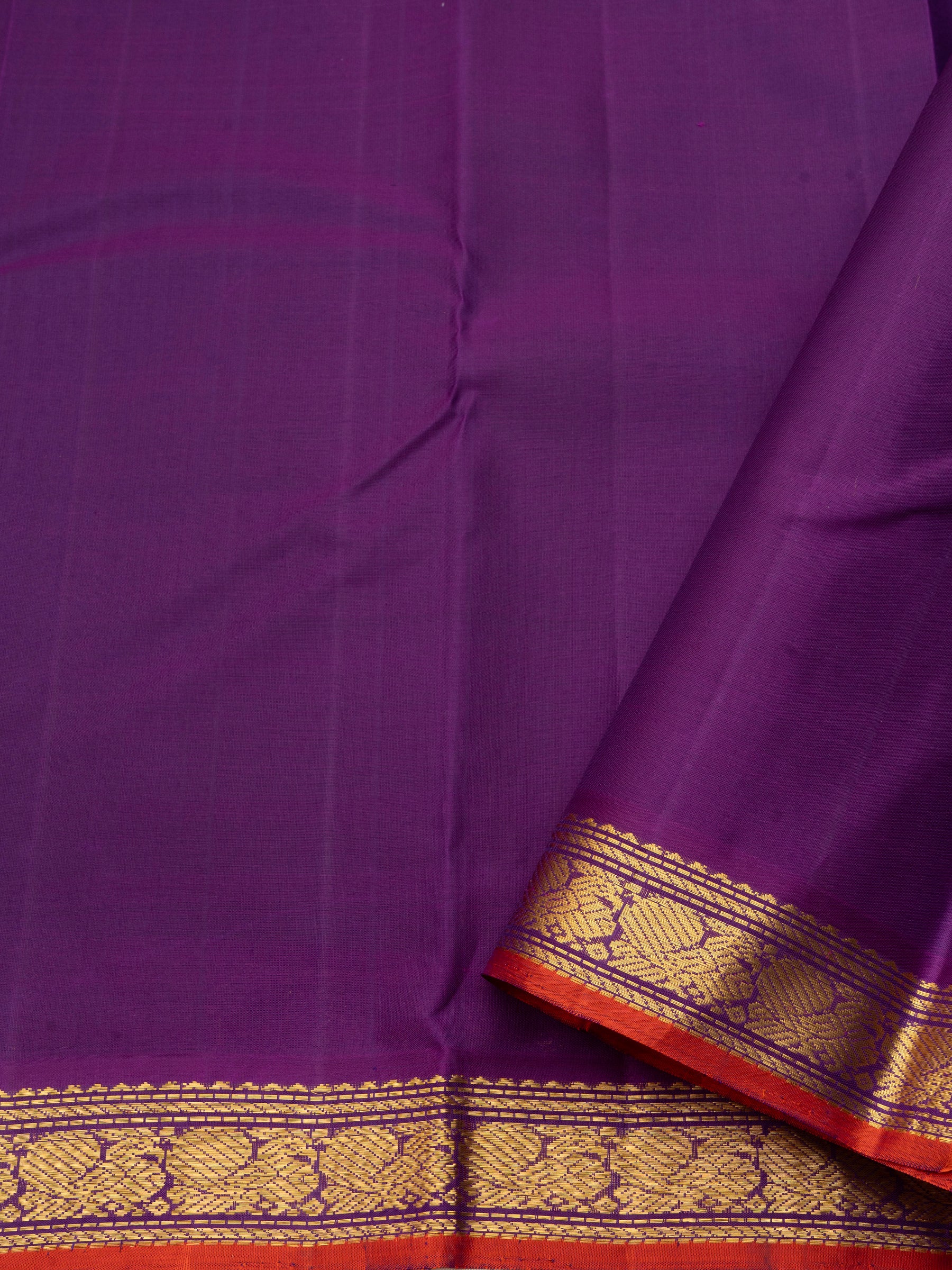 Green and purple annam pet small border/ Arani Silk Saree CLSA9034