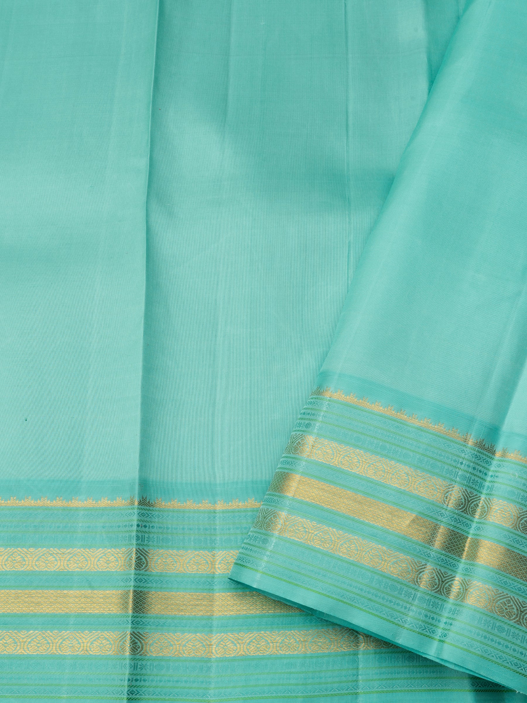 Green and turquoise blue komatha butta / Arani silk CL9088