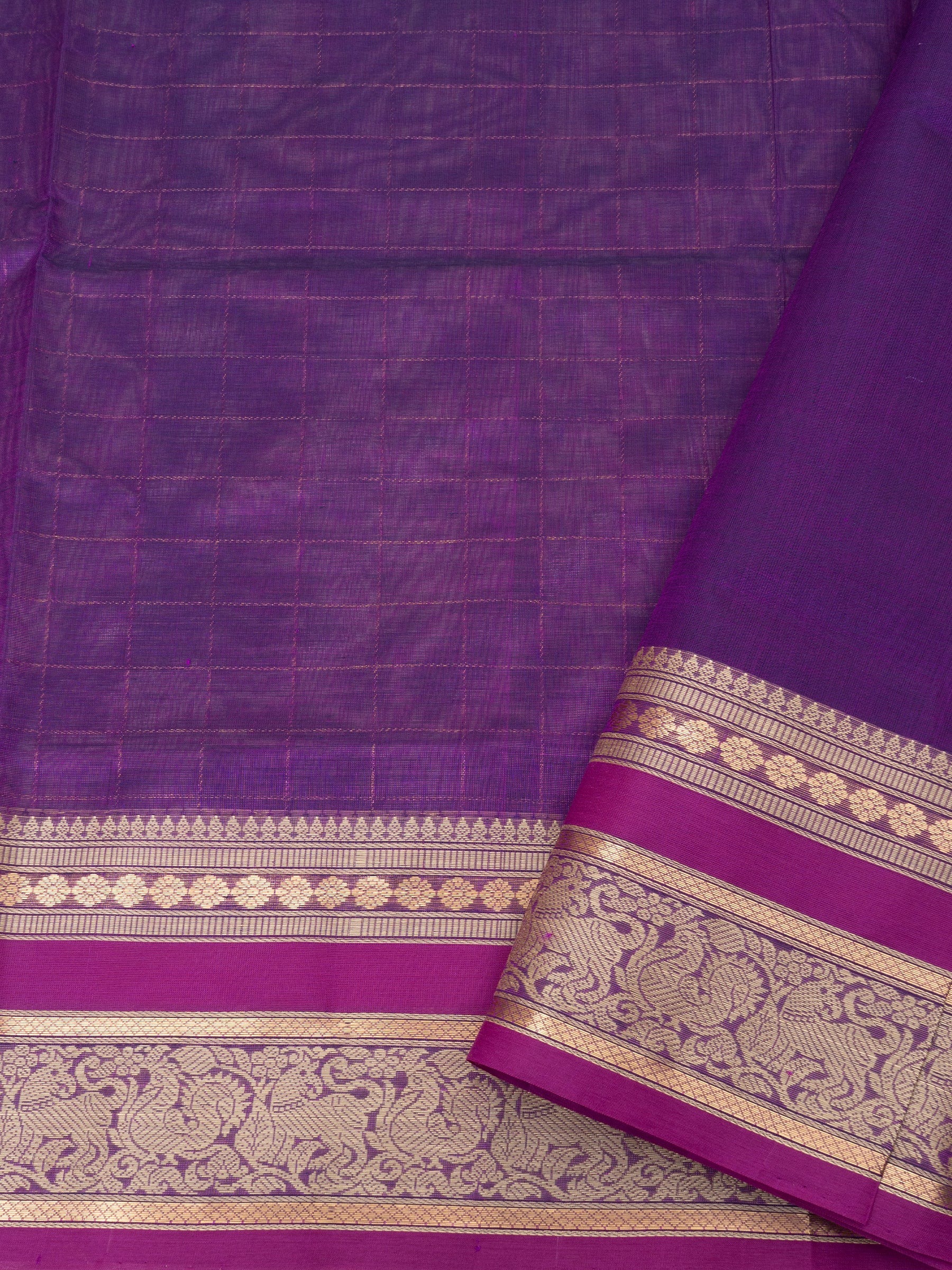Purple kattam / Silk Cotton Saree CLSA9692