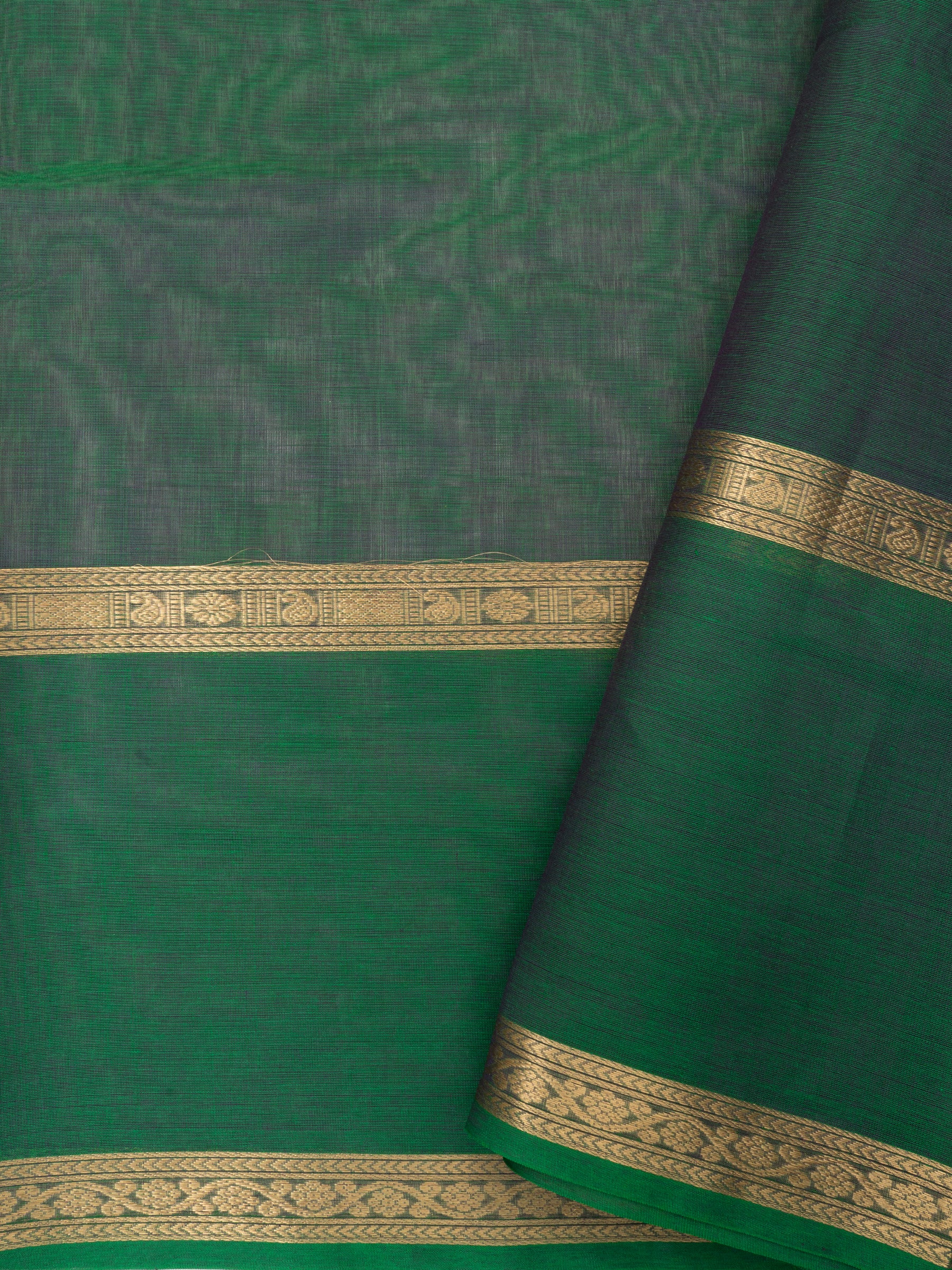 Bottle green kattam/ Silk Cotton Saree CLSA9694