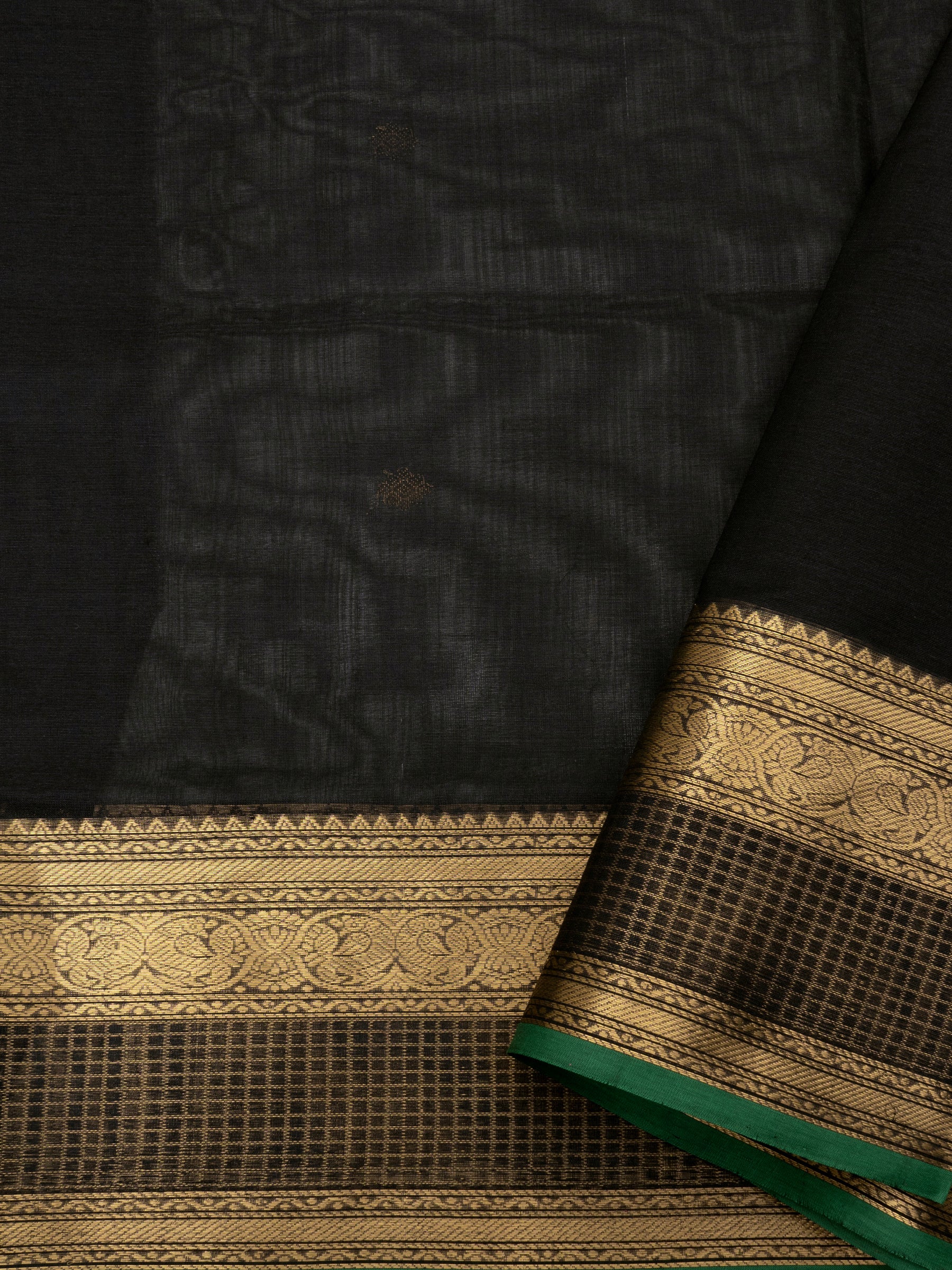 Black floral butta / Silk Cotton Saree CLSA9699