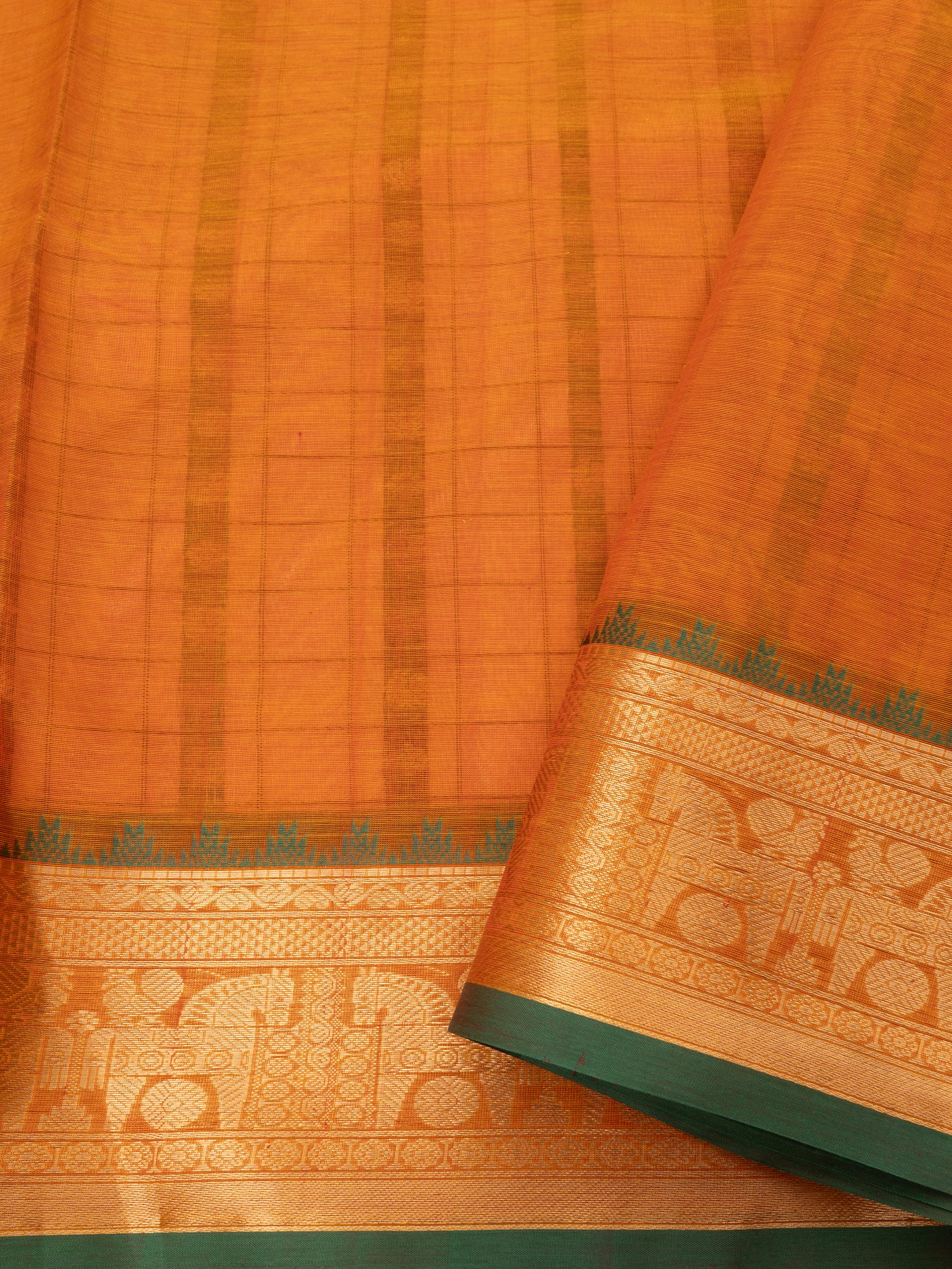 Orange lakshambutta / Silk Cotton Saree CLSA9726
