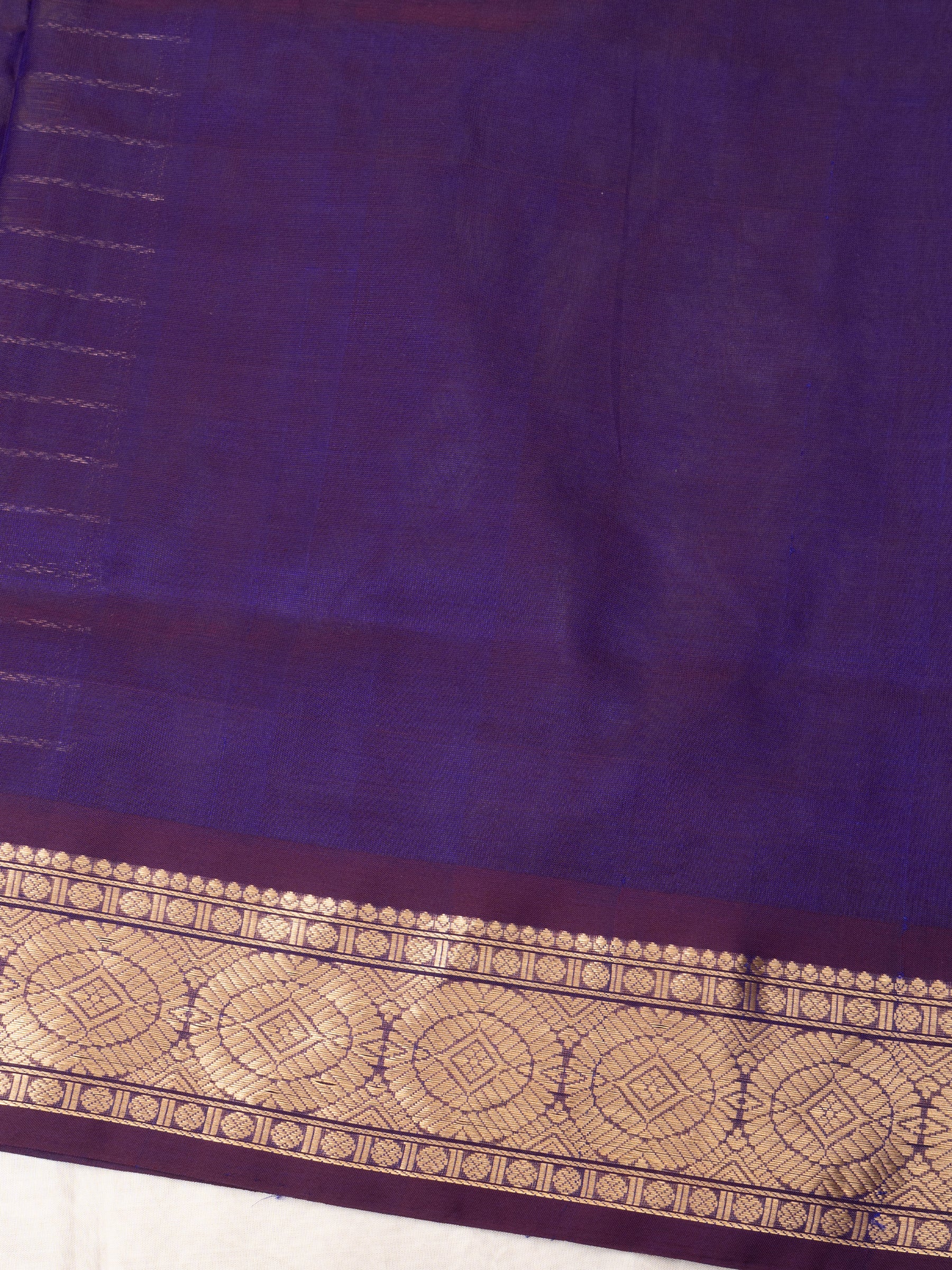 Mustard and purple veldhari / Silk Cotton Saree CLSA9742