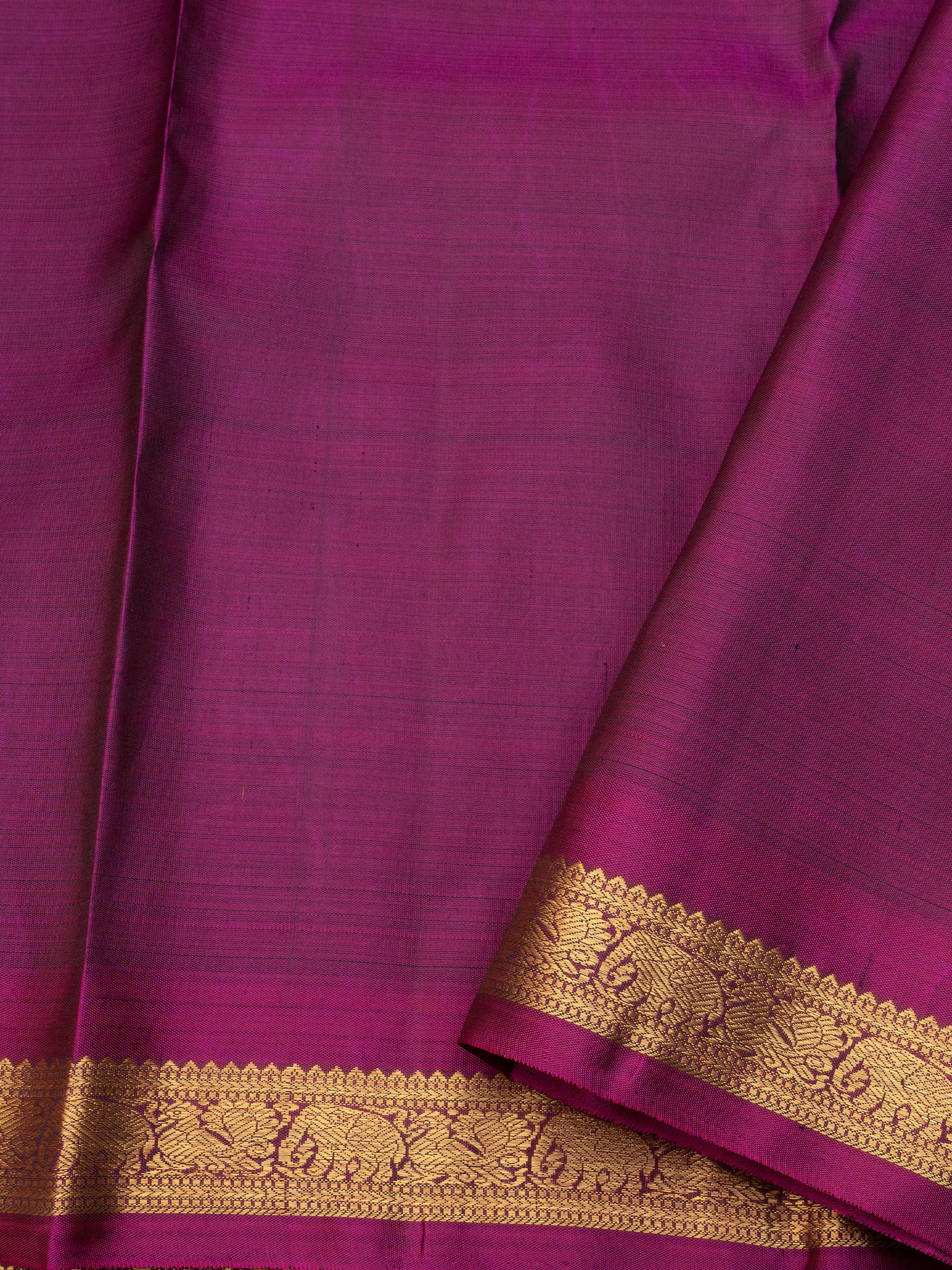 Deep blue and magenta small border/ Kanjipuram Silk Saree CLSA9774