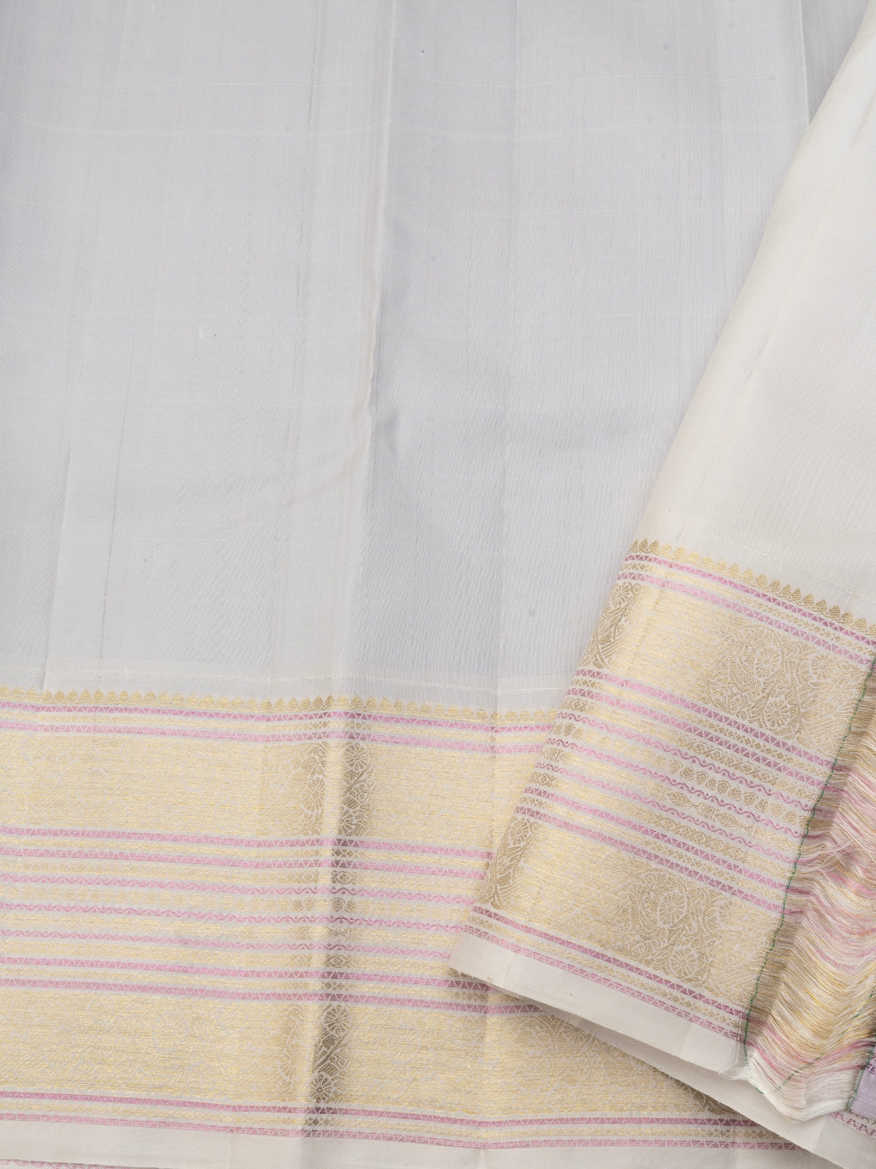 Royal blue and creme long border/ Arani Silk Saree CLSA9877