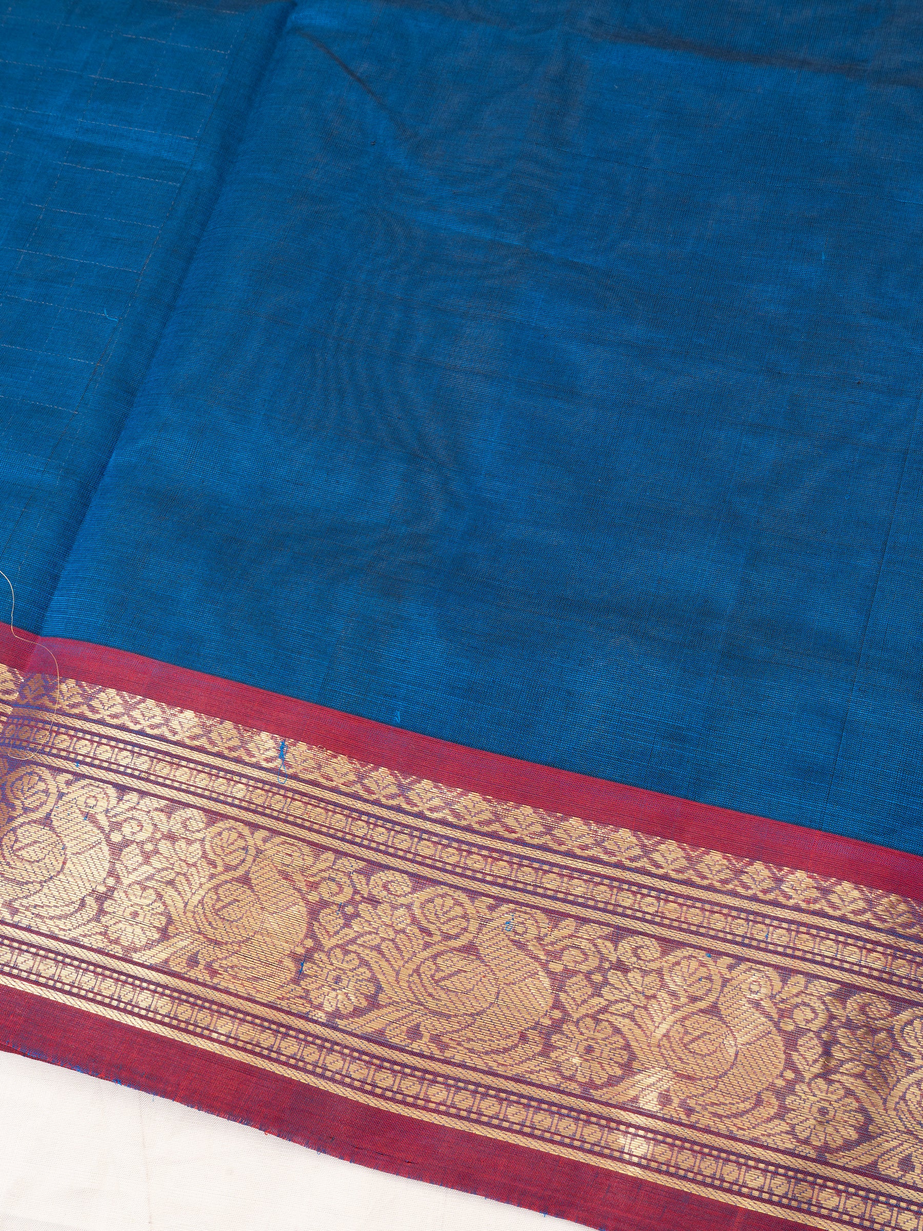 Rama.blue checks / Silk Cotton Saree CLSA9720