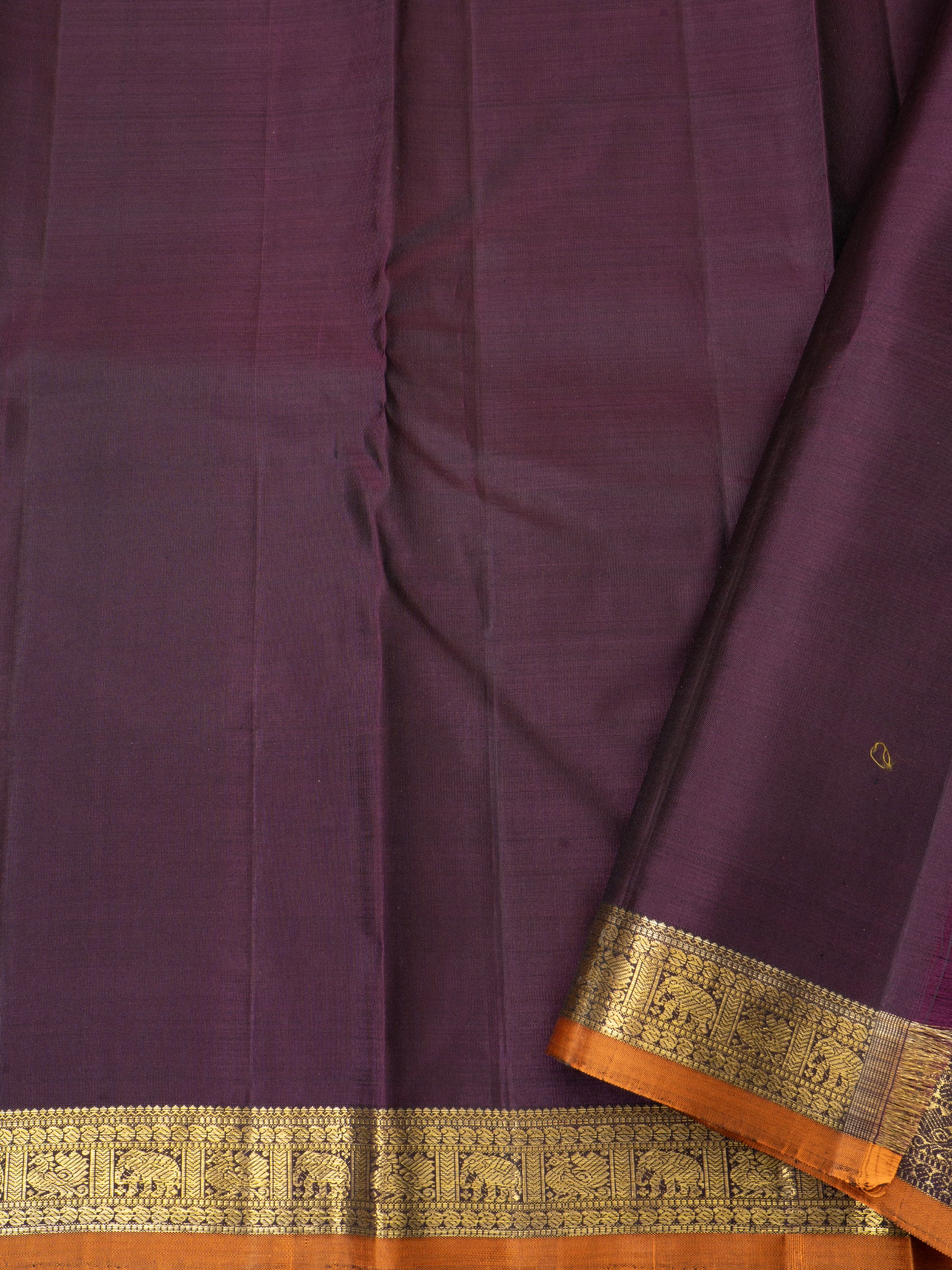 Grey and dark brown small border /Kanjipuram silk Saree