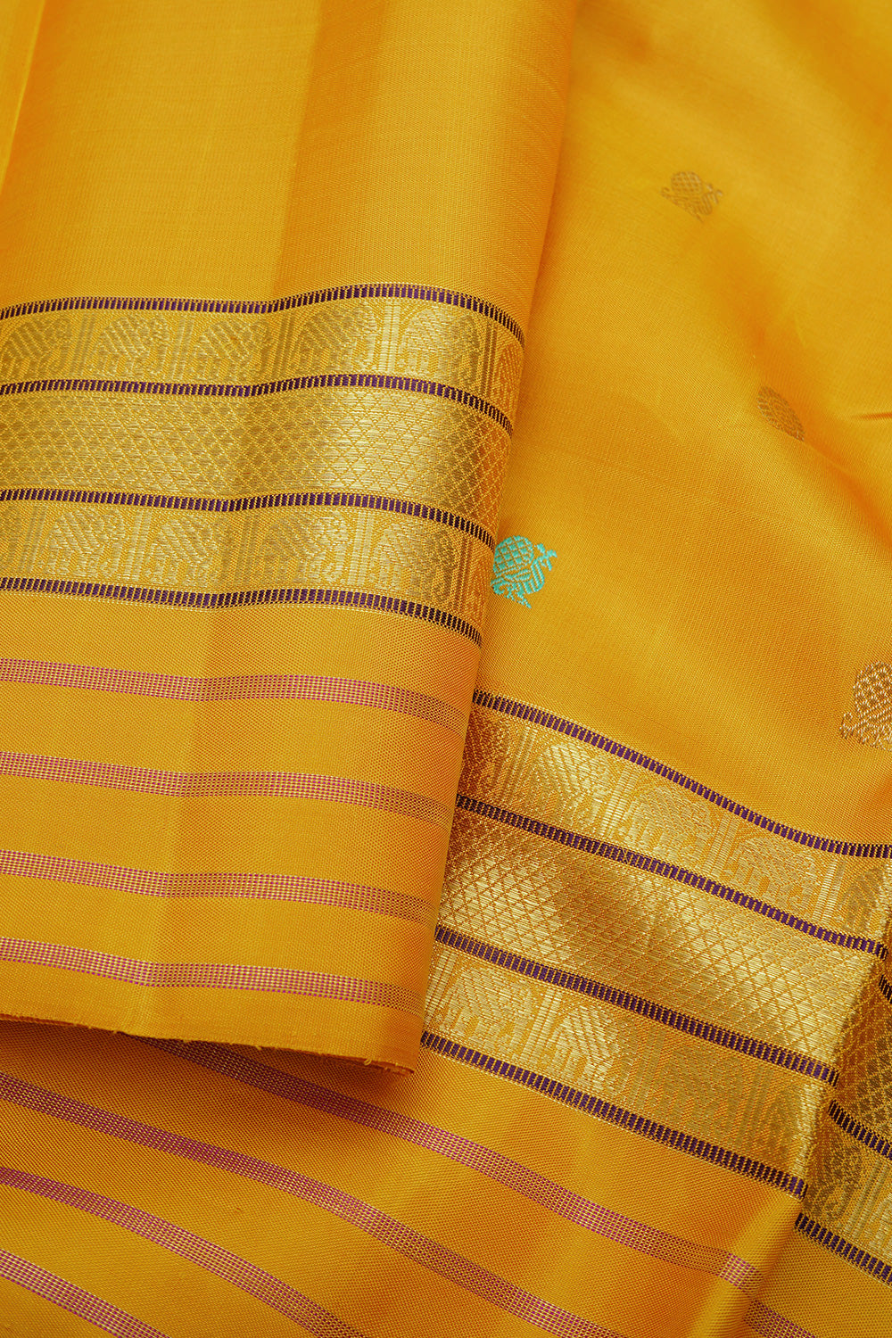 Yellow varisapet border/ kanjipuram silk