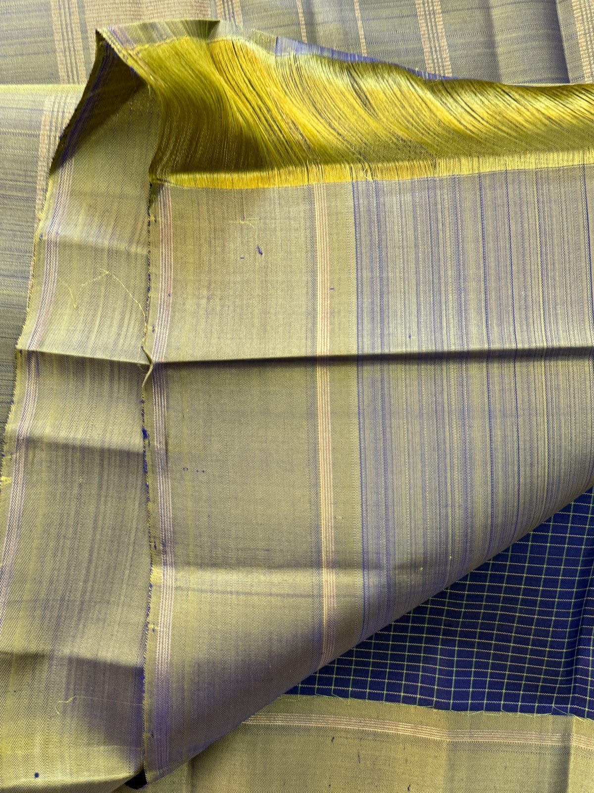 Blue small Kattam / kanjipuram silk saree clsa 11593