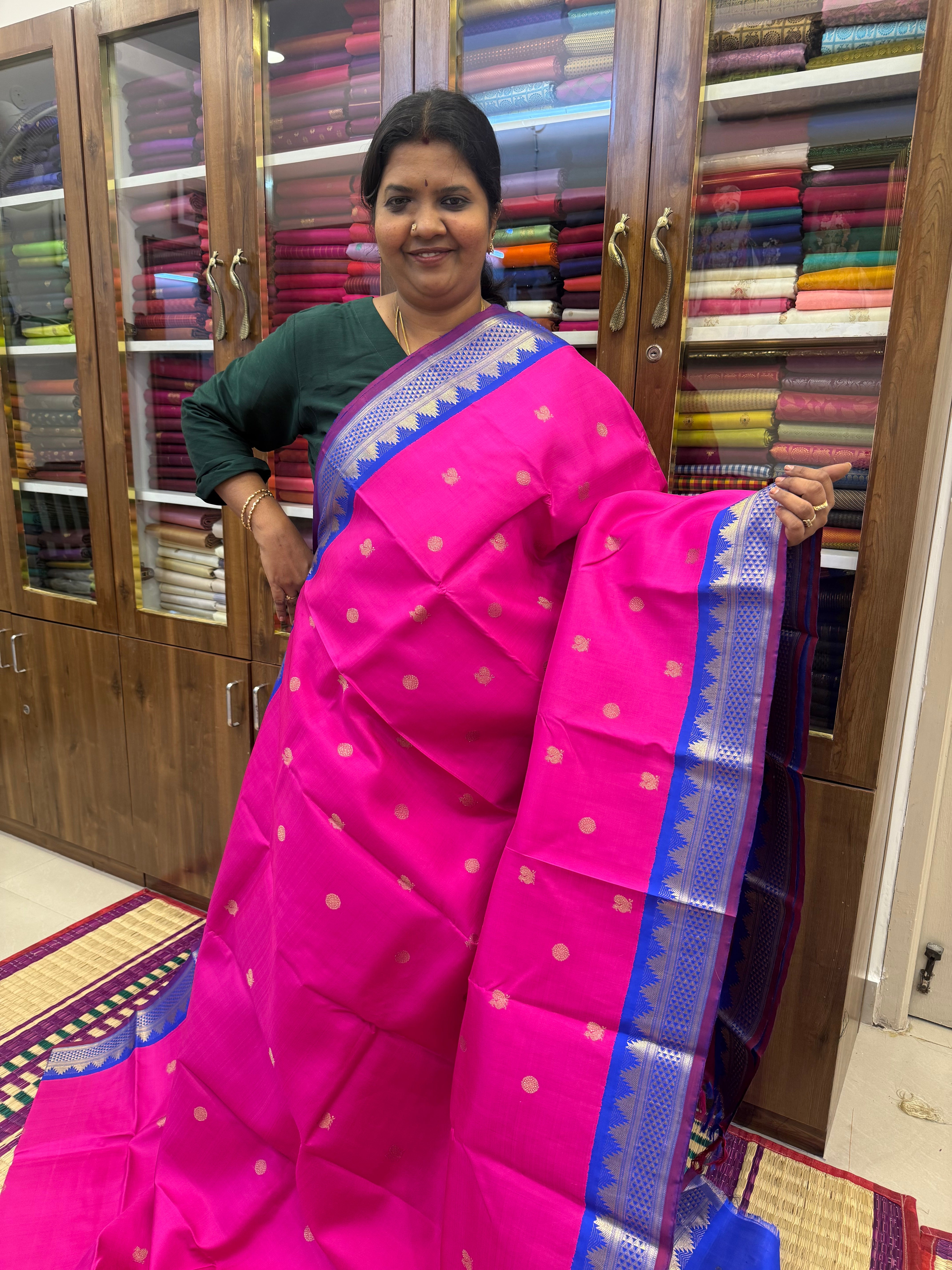 Rani pink Korvai / kanjipuram silk