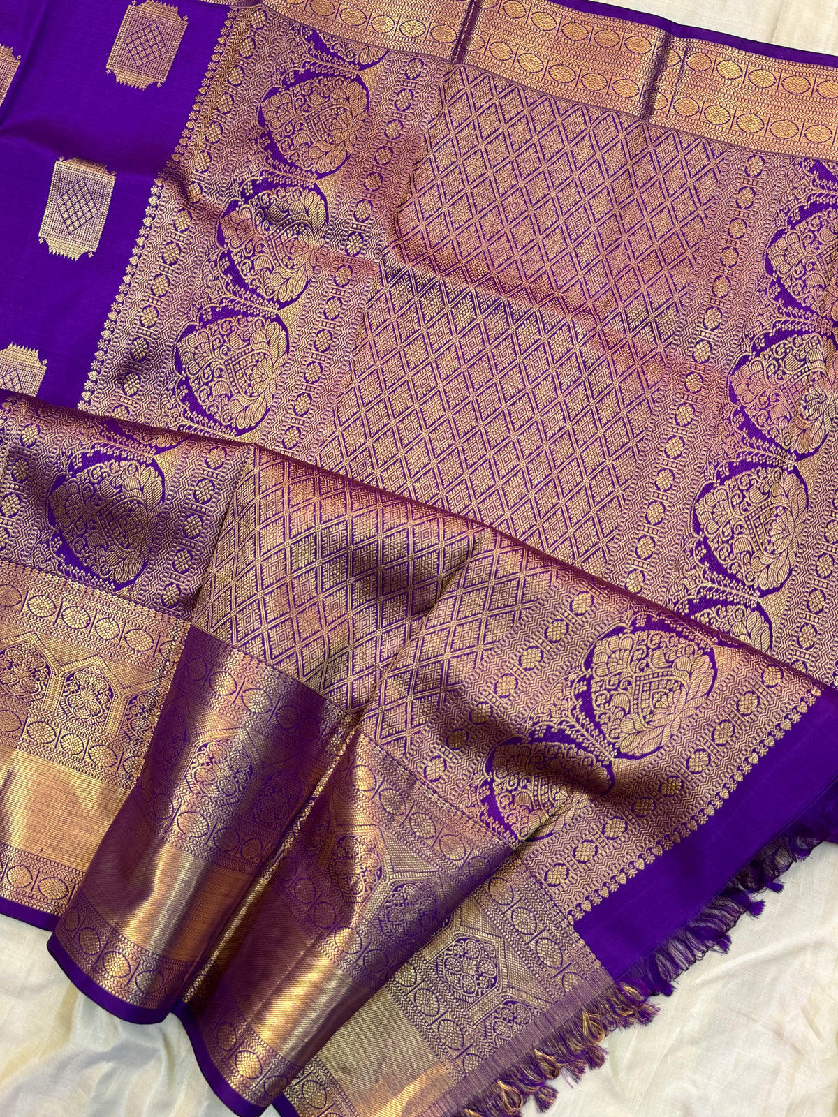 Brinjal with zari butta/Aarani silk saree clsa