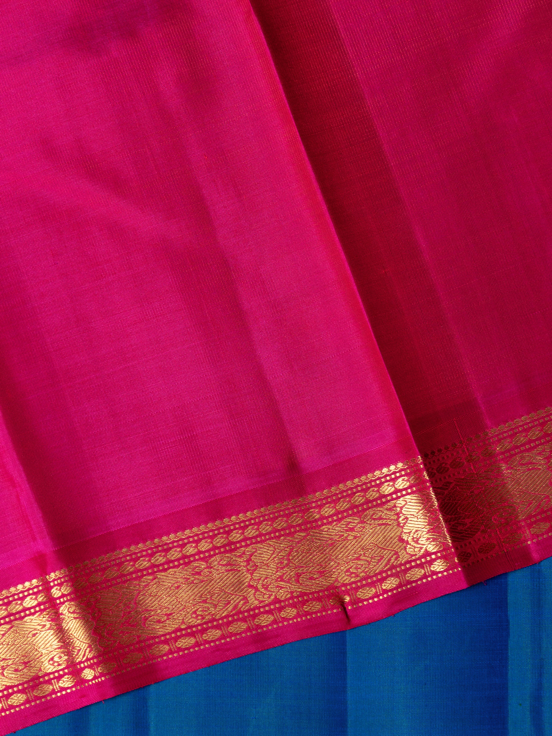 Mayilkazhuthu blue and meenakari butta kai korvai/ Kanjipuram Silk Saree CLSA10047