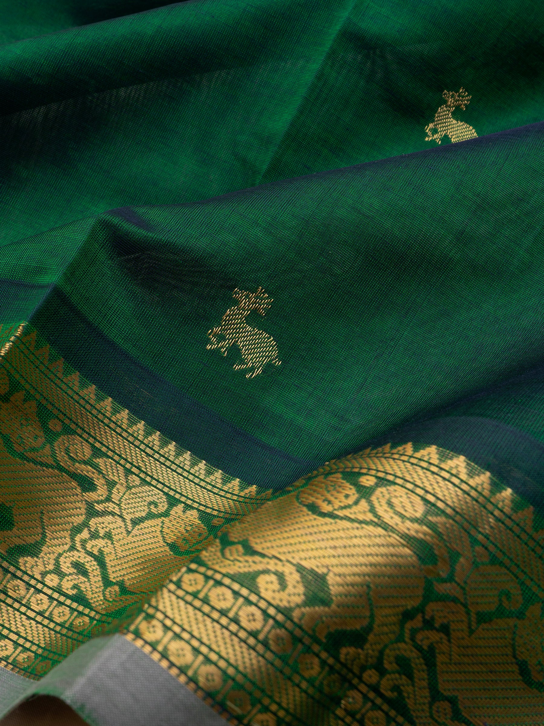 Green maan butta/ Silk Cotton Saree CLSA10192