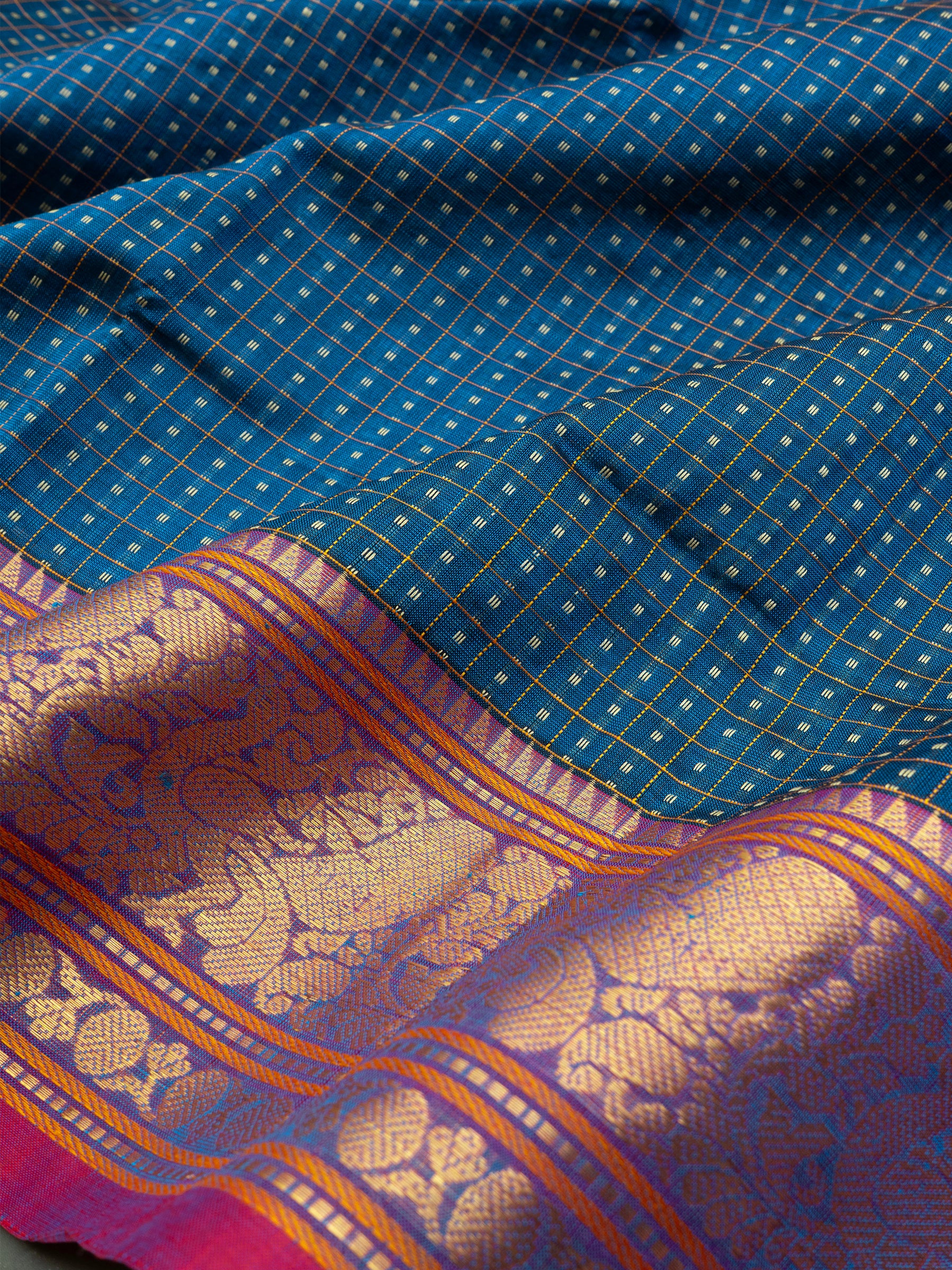 Rama blue lakshambutta/ Silk Cotton Saree CLSA10230