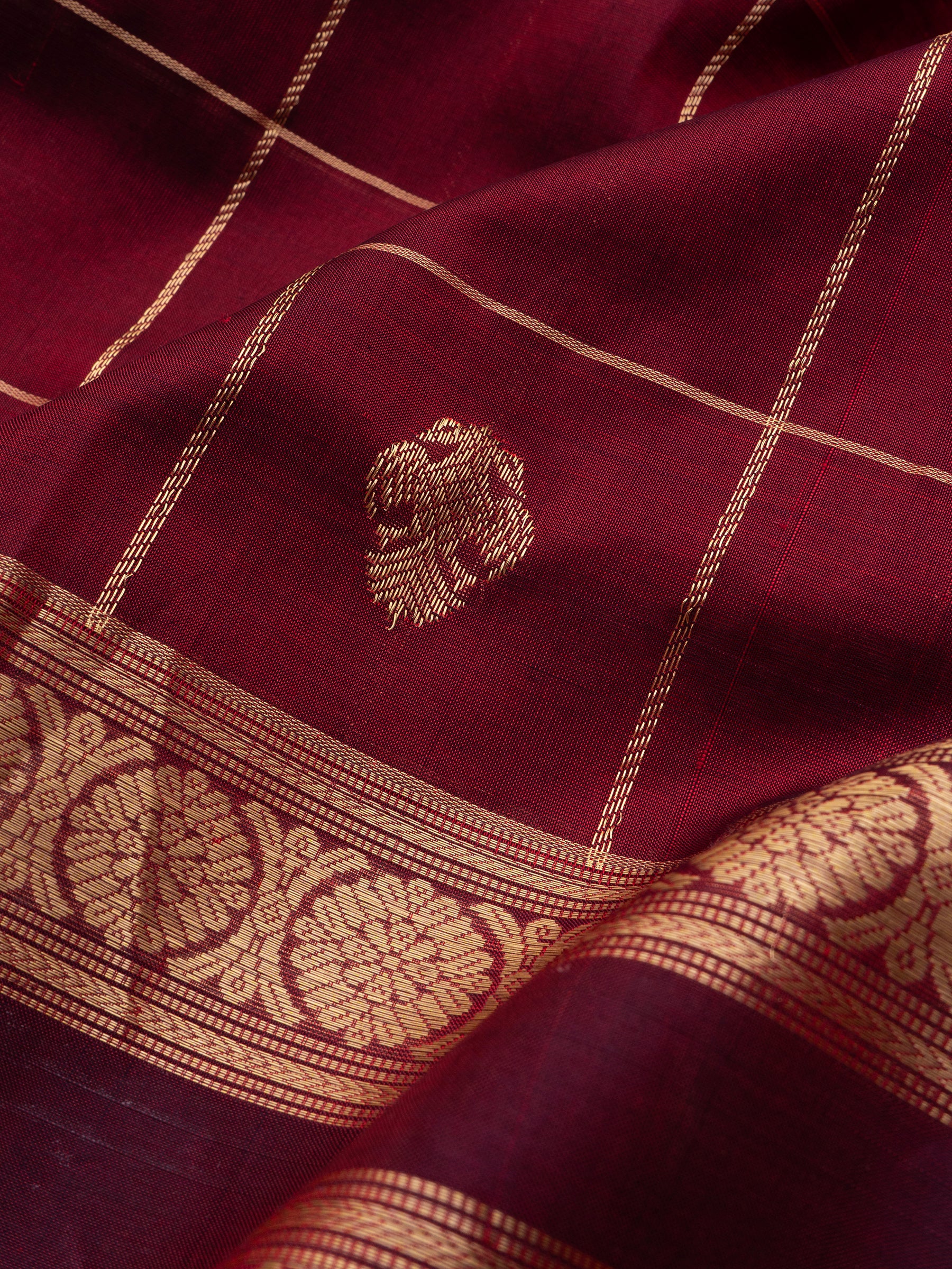 Araku kattam iruthalaipakshi butta/ Silk Cotton Saree CLSA10288