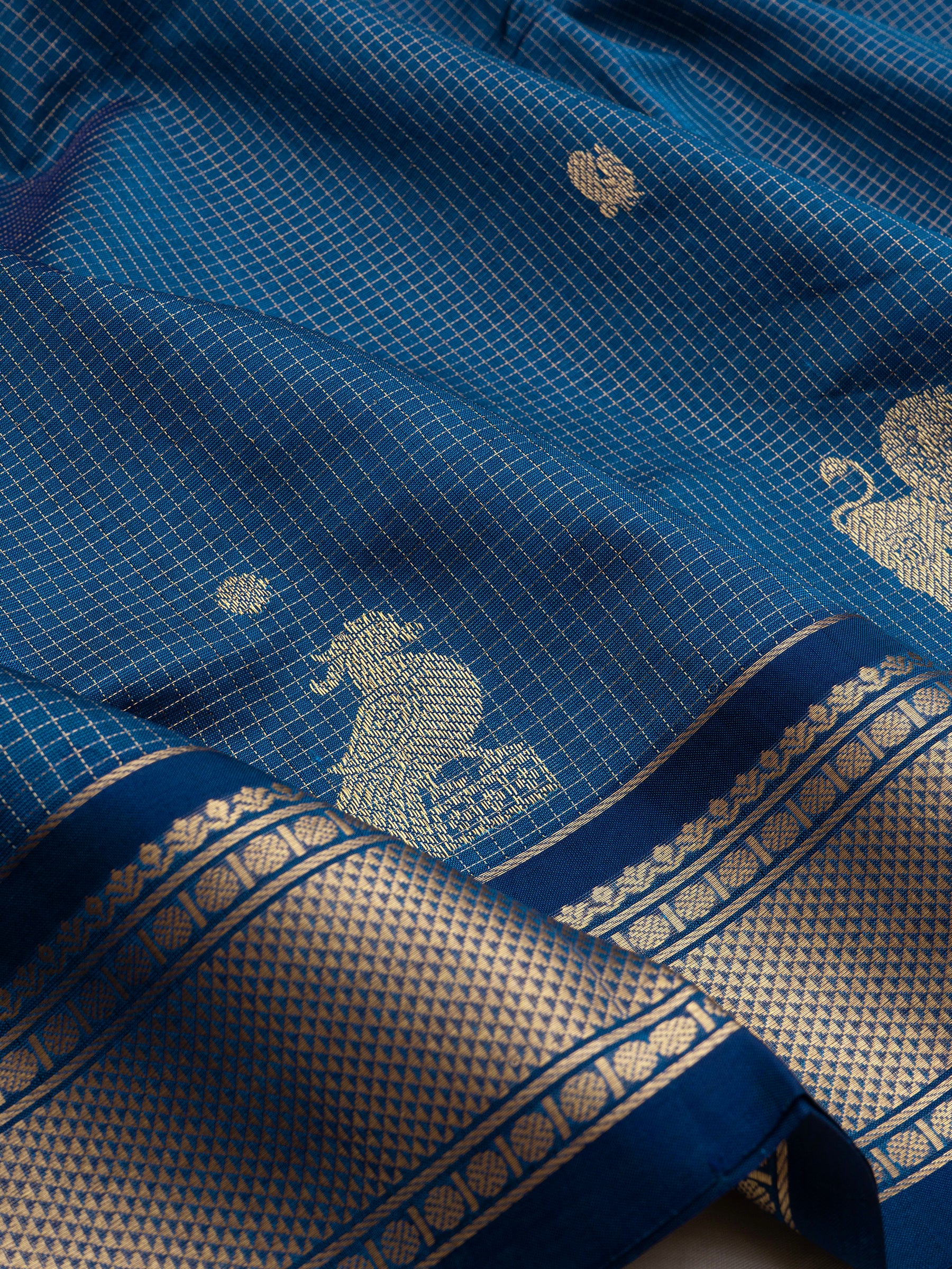 Peacock blue bettu butta/ Silk Cotton Saree CLSA10293