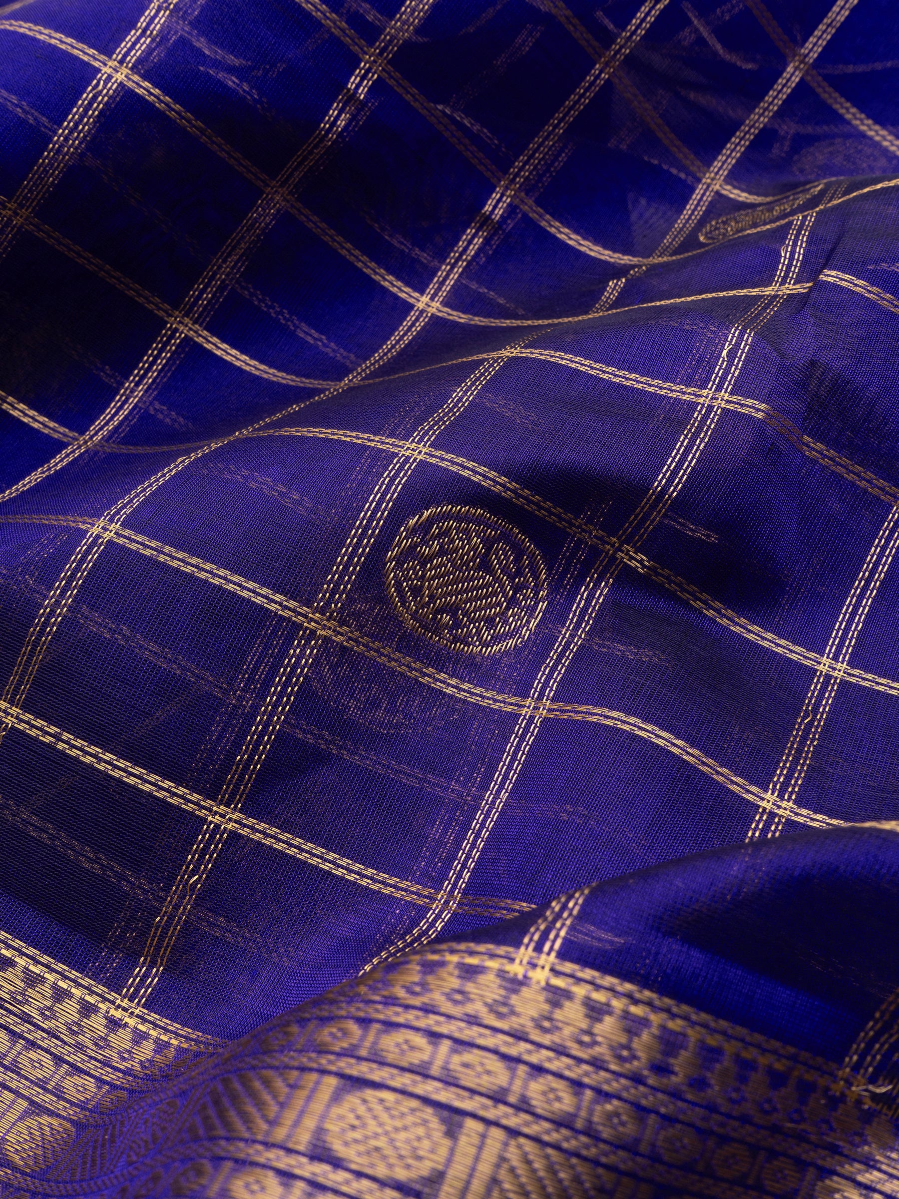 Deep blue kattam butta / Silk Cotton Saree CLSA10259