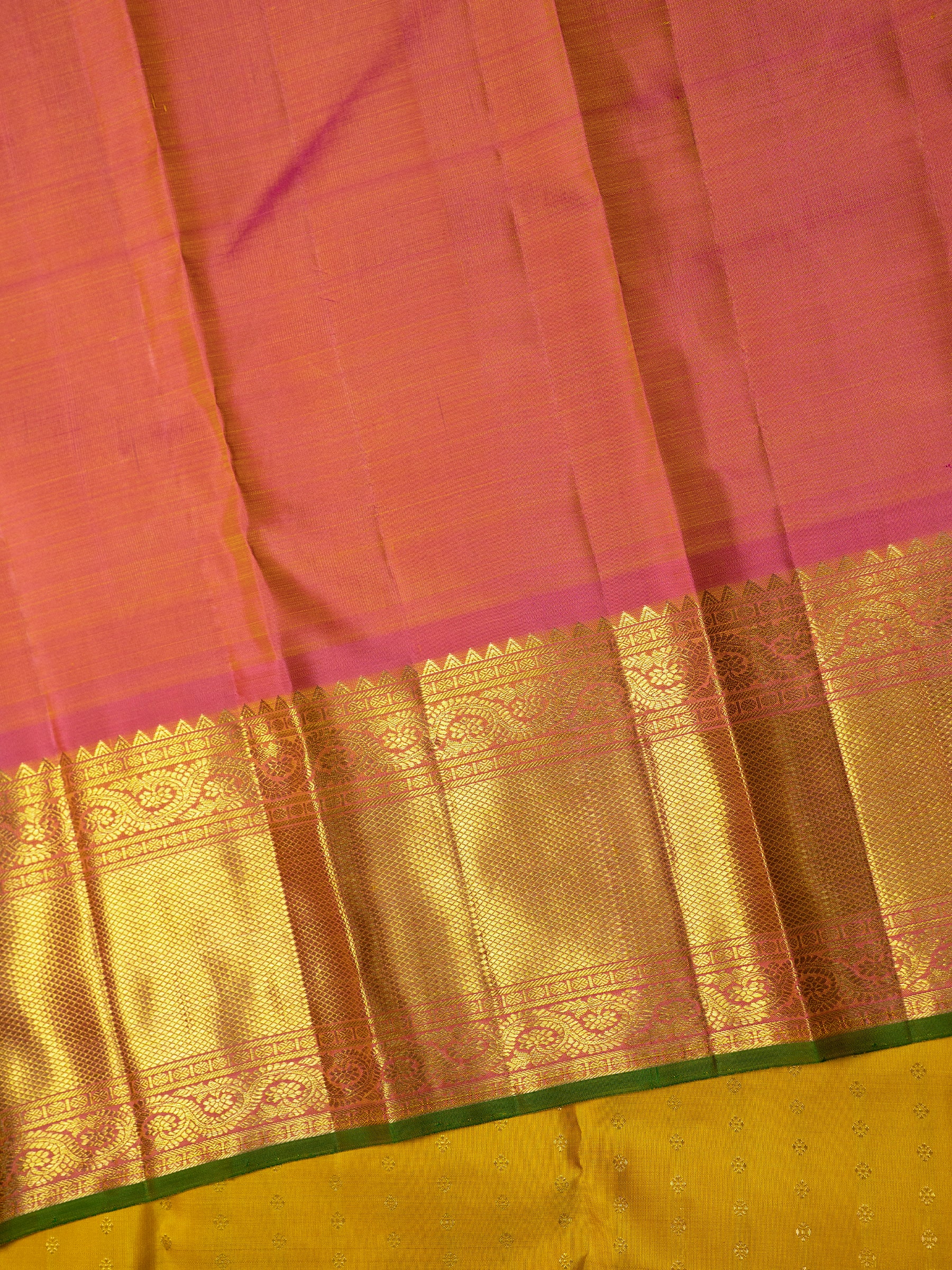 Golden mustard bridal saree Kanjipuram Silk Saree CLSA10700